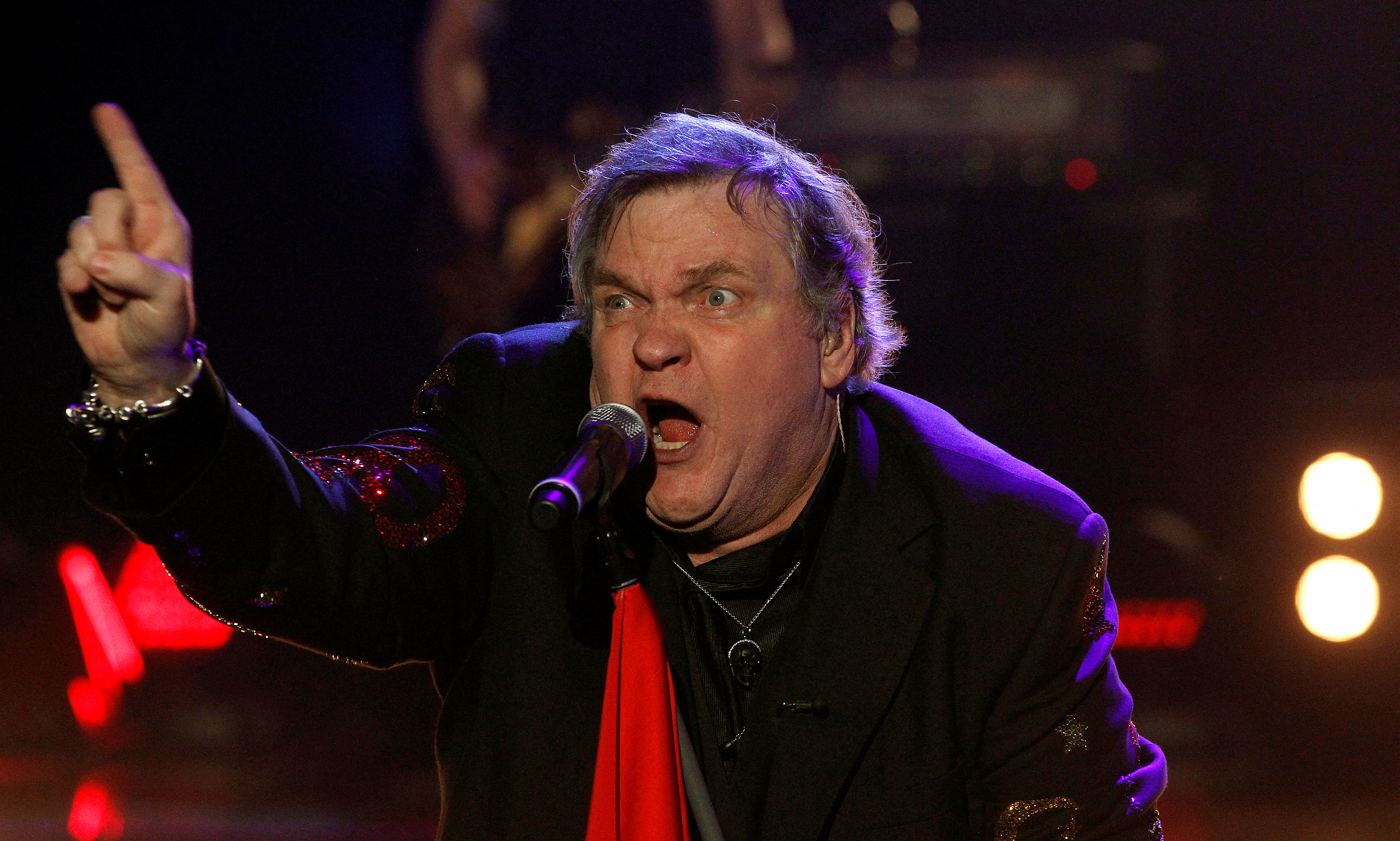 Meat Loaf performs during the German game show 