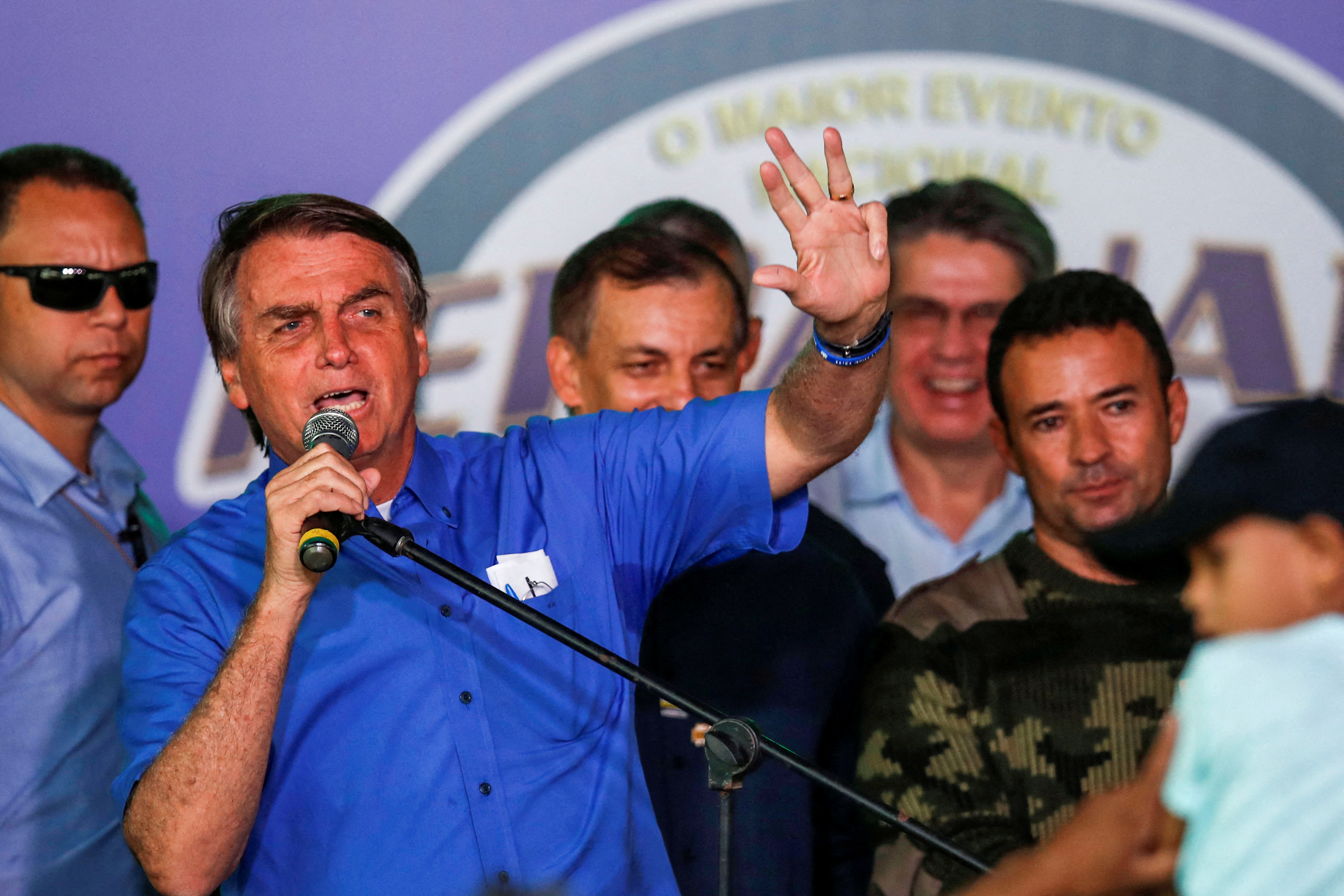 Brazil's President Bolsonaro visits banana farmers fair in Pariquera-Acu