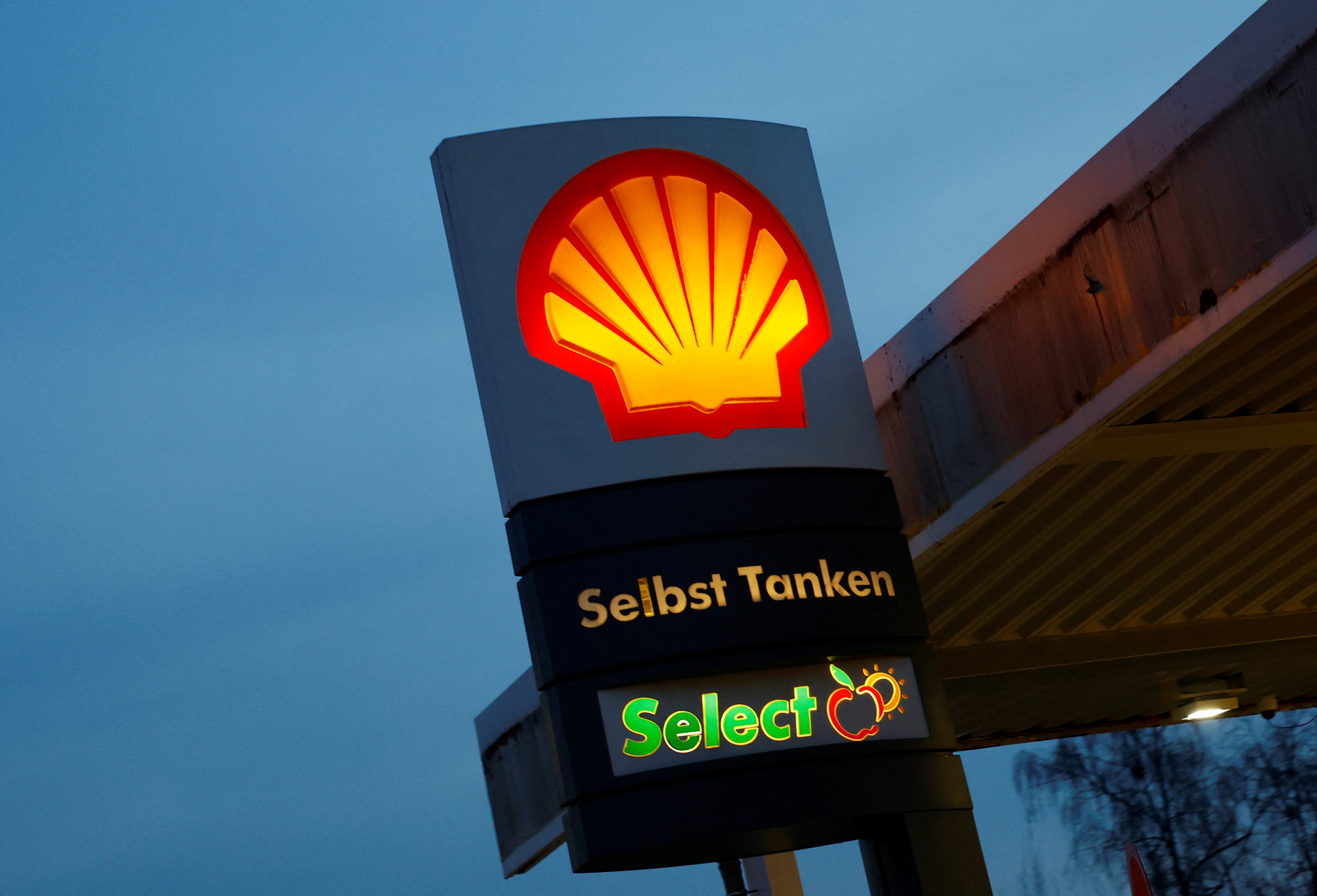 The logo of Shell is seen at petrol station in Spielberg