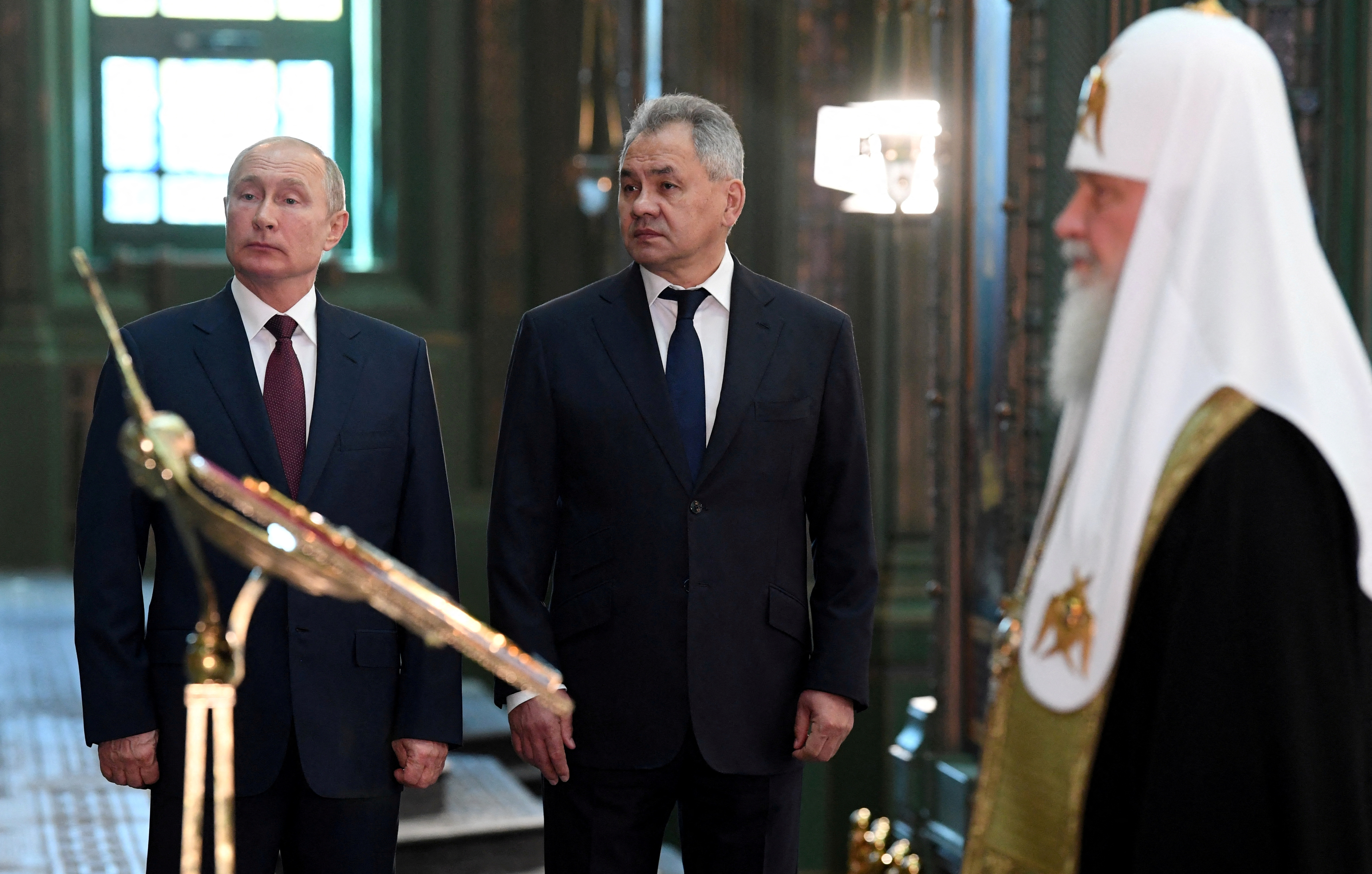 Russia's President Putin visits the main Orthodox Cathedral of the Russian Armed Forces near Moscow