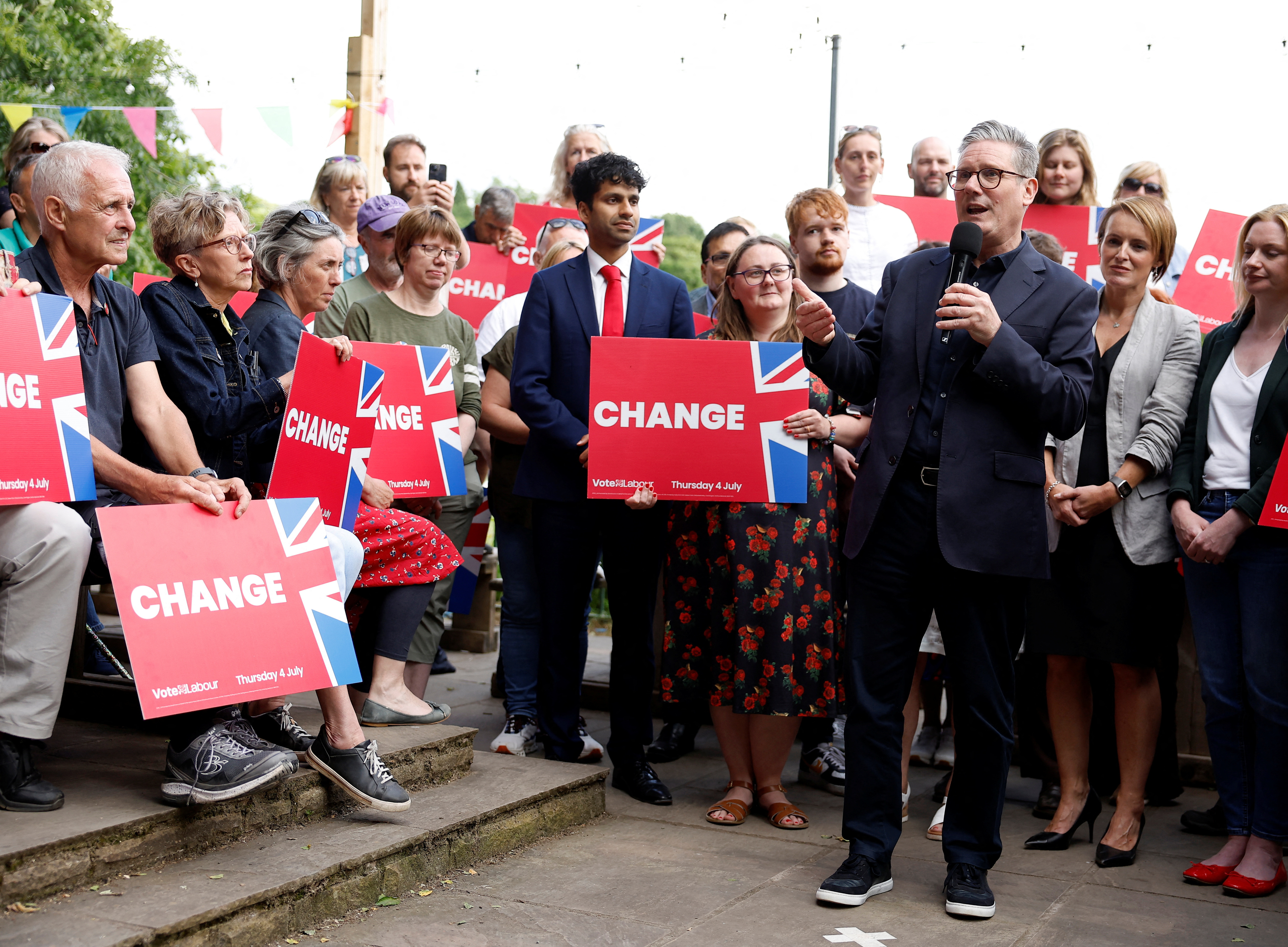 British opposition Labour Party leader Starmer attends a general election campaign event in Cheshire