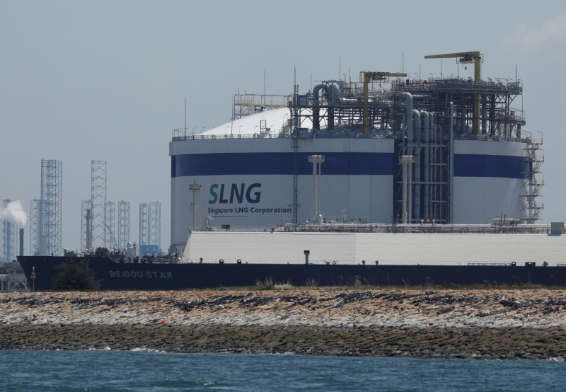 A Singapore LNG terminal is pictured at Jurong Island in Singapore