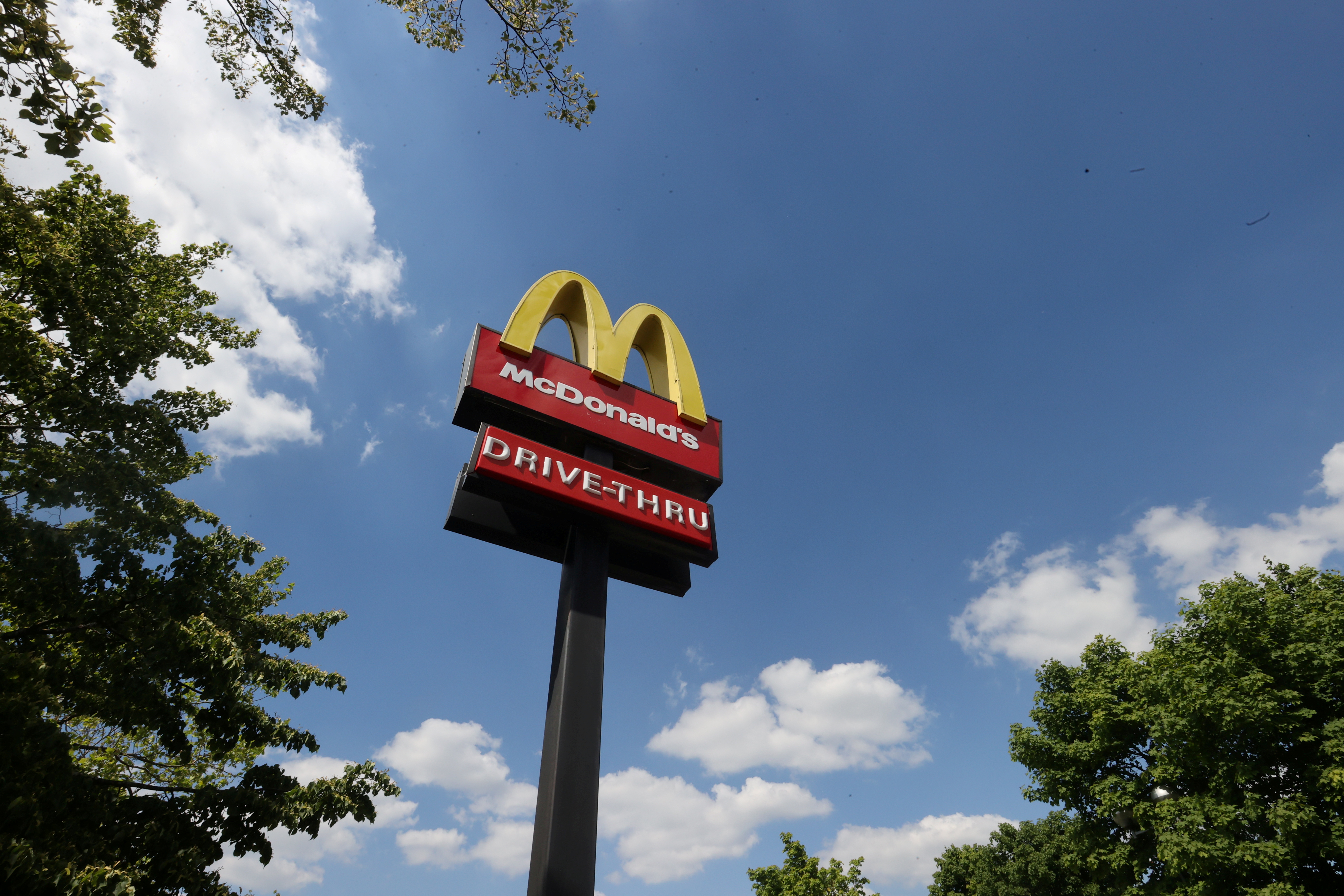General view of a McDonald's sign, Stoke-on-Trent, Britain, June 1, 2020. REUTERS/Carl Recine