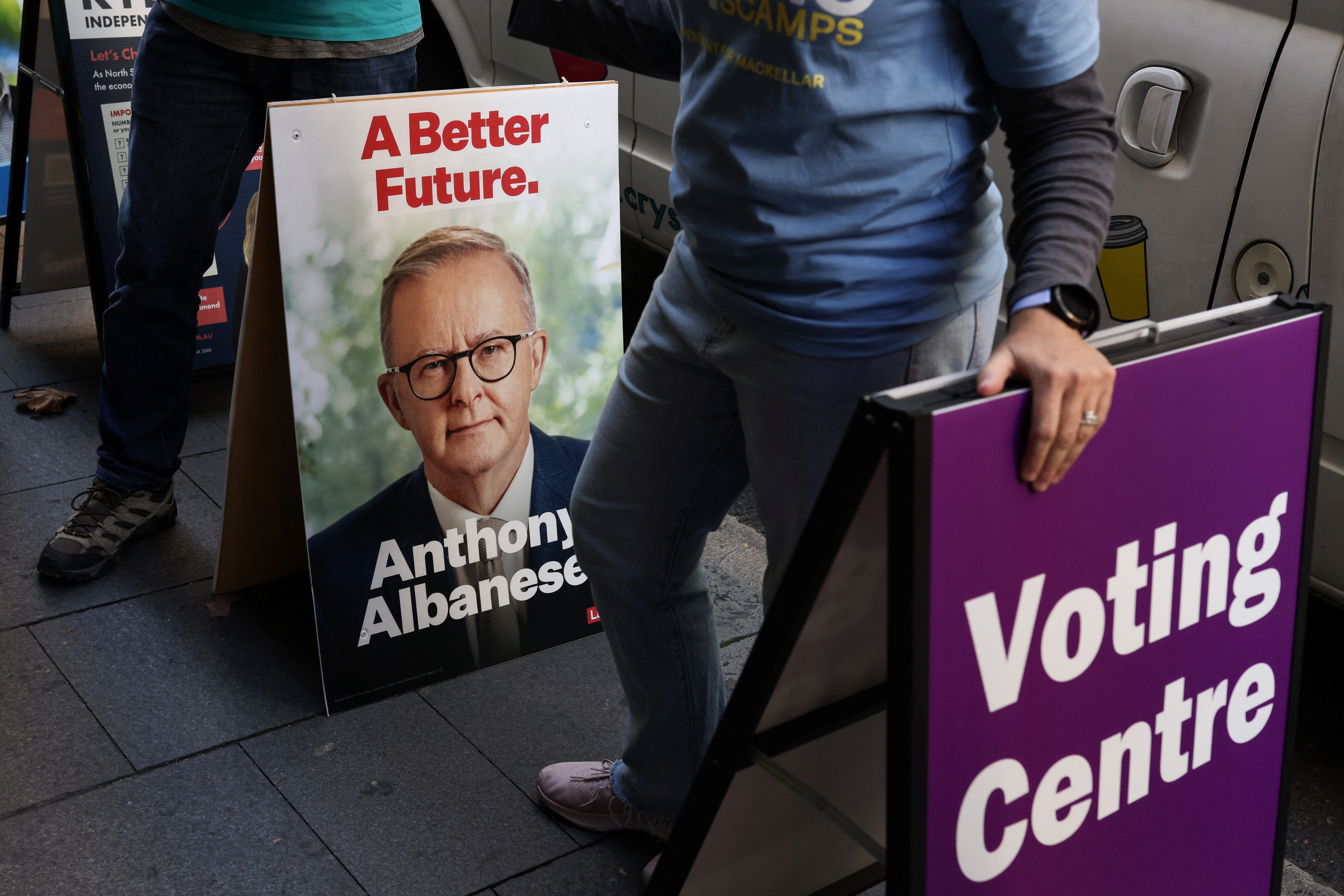 The scene at an AEC early voting centre ahead of the national election in Sydney