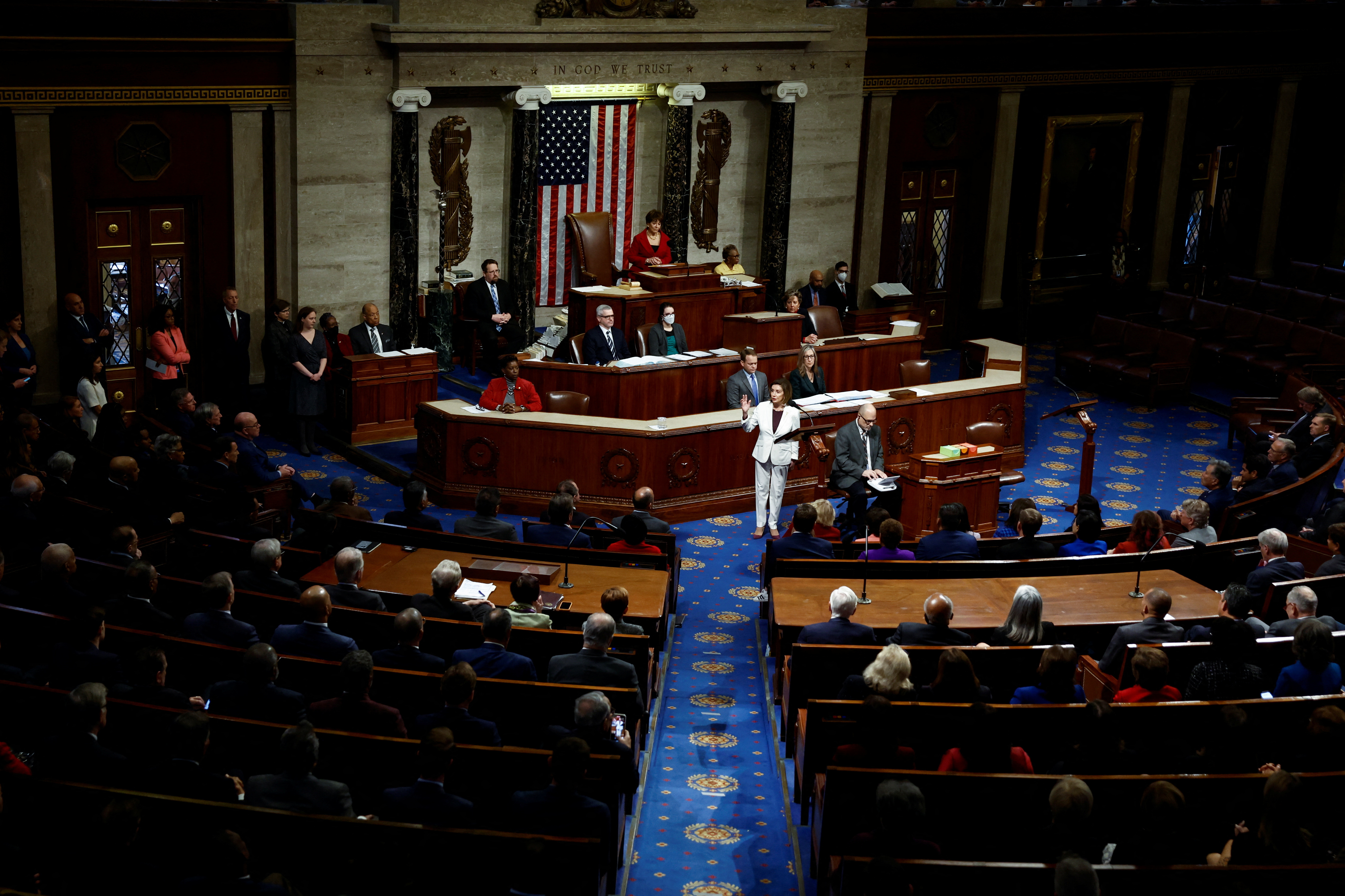 U.S. House Speaker Nancy Pelosi discusses future plans on Capitol Hill in Washington