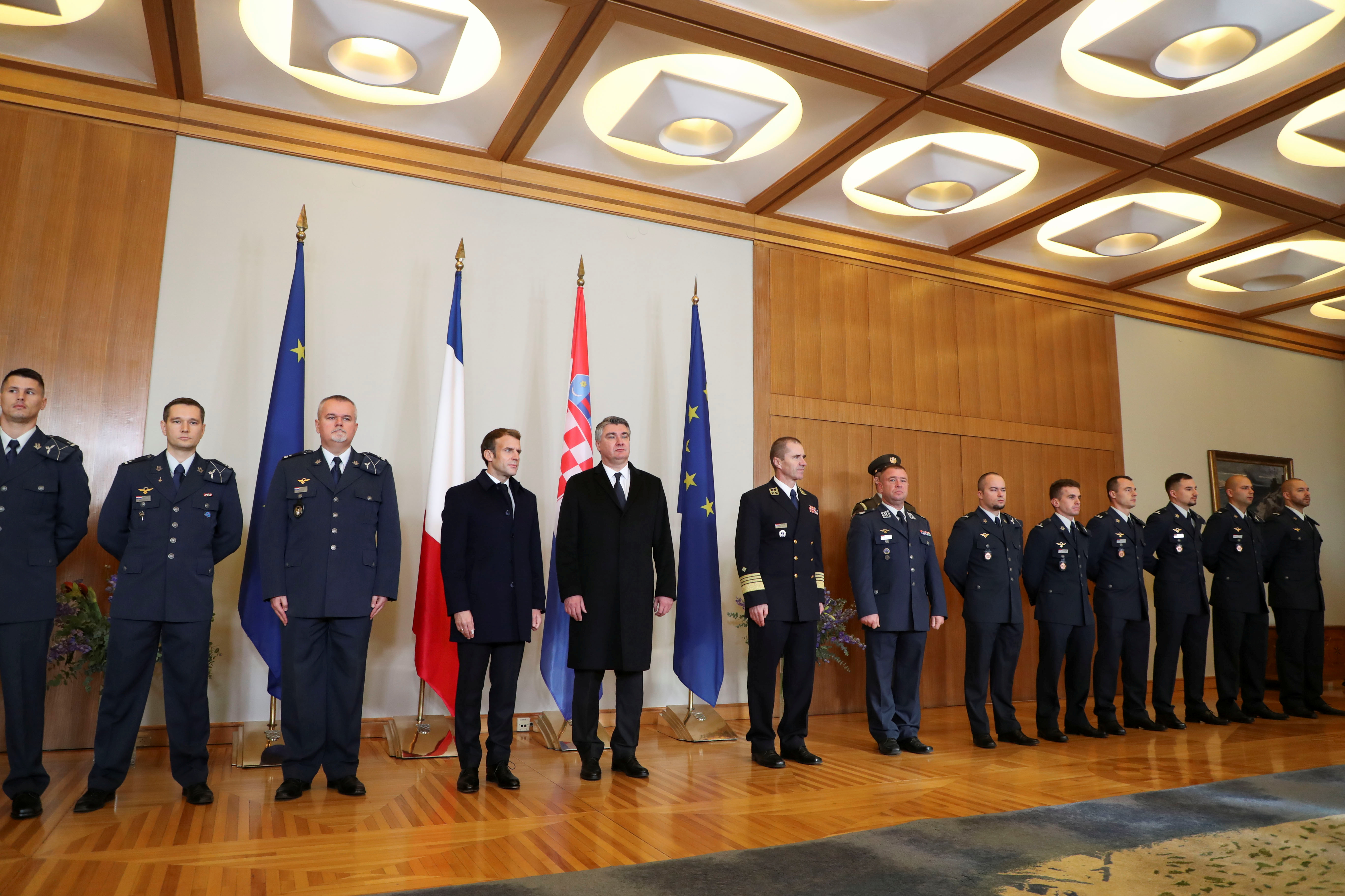 France's President Emmanuel Macron visits Zagreb