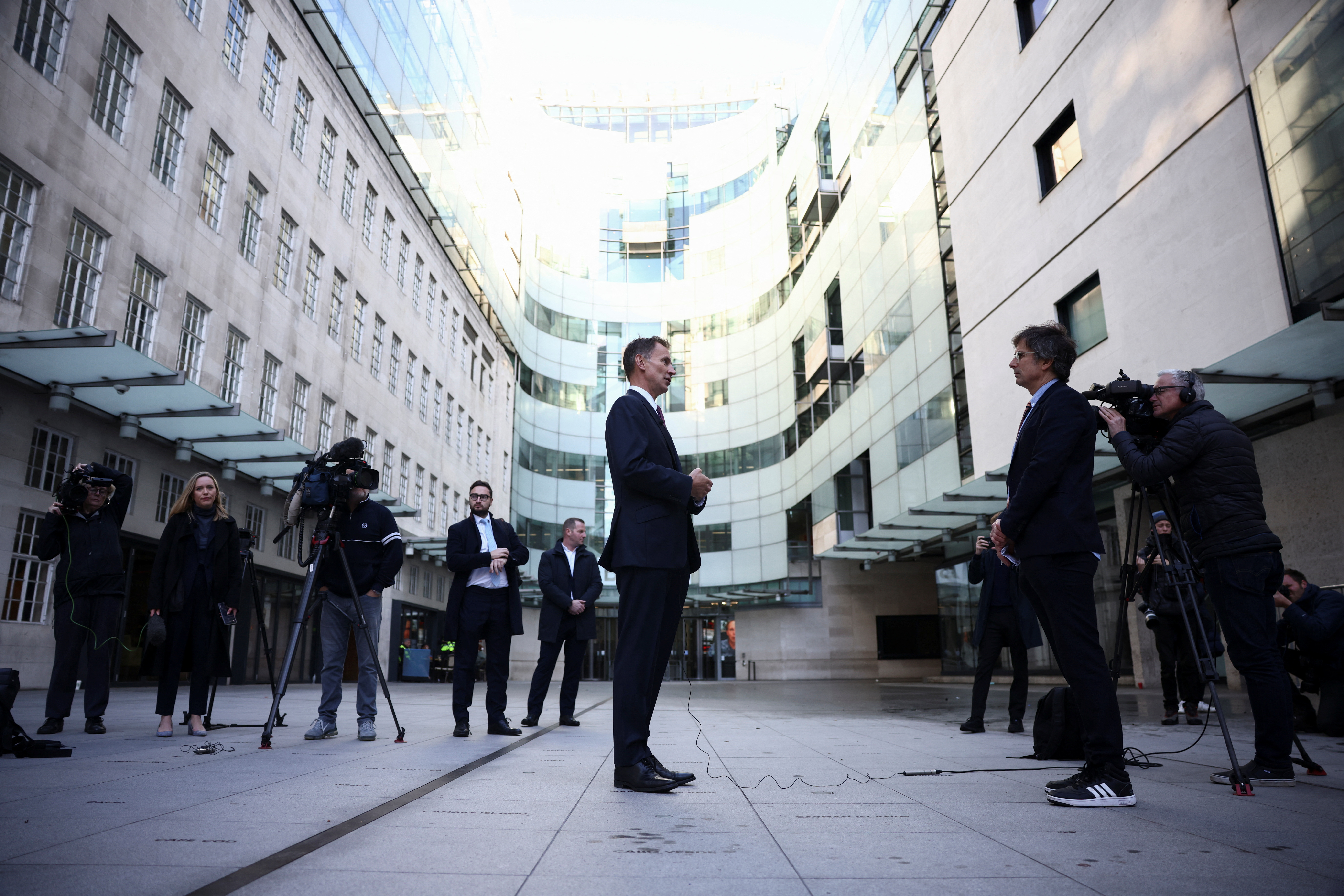 British Chancellor of the Exchequer Jeremy Hunt interview, in London