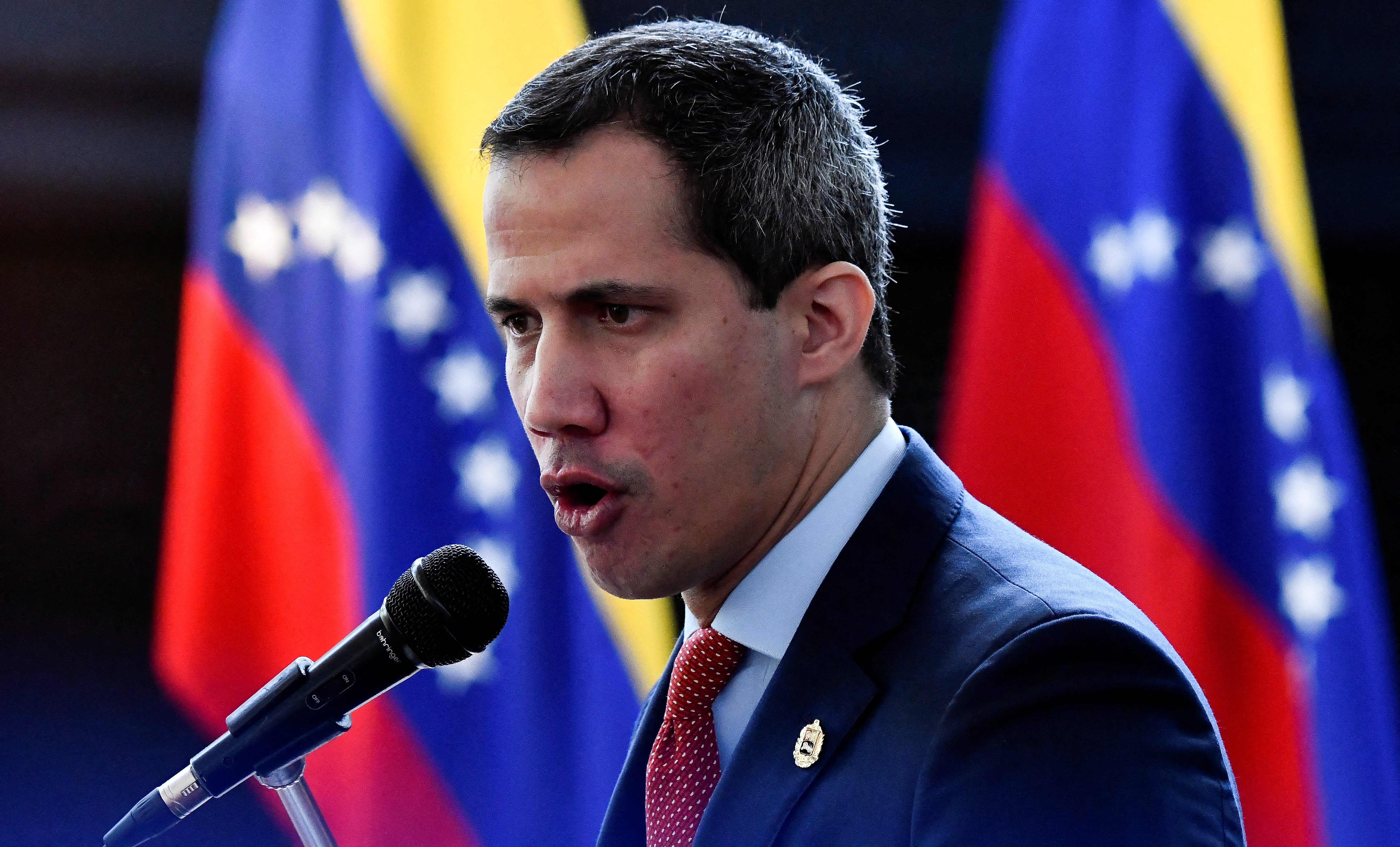 Venezuela's opposition leader Juan Guaido gives a speech during a session of the opposition's assembly, in Caracas