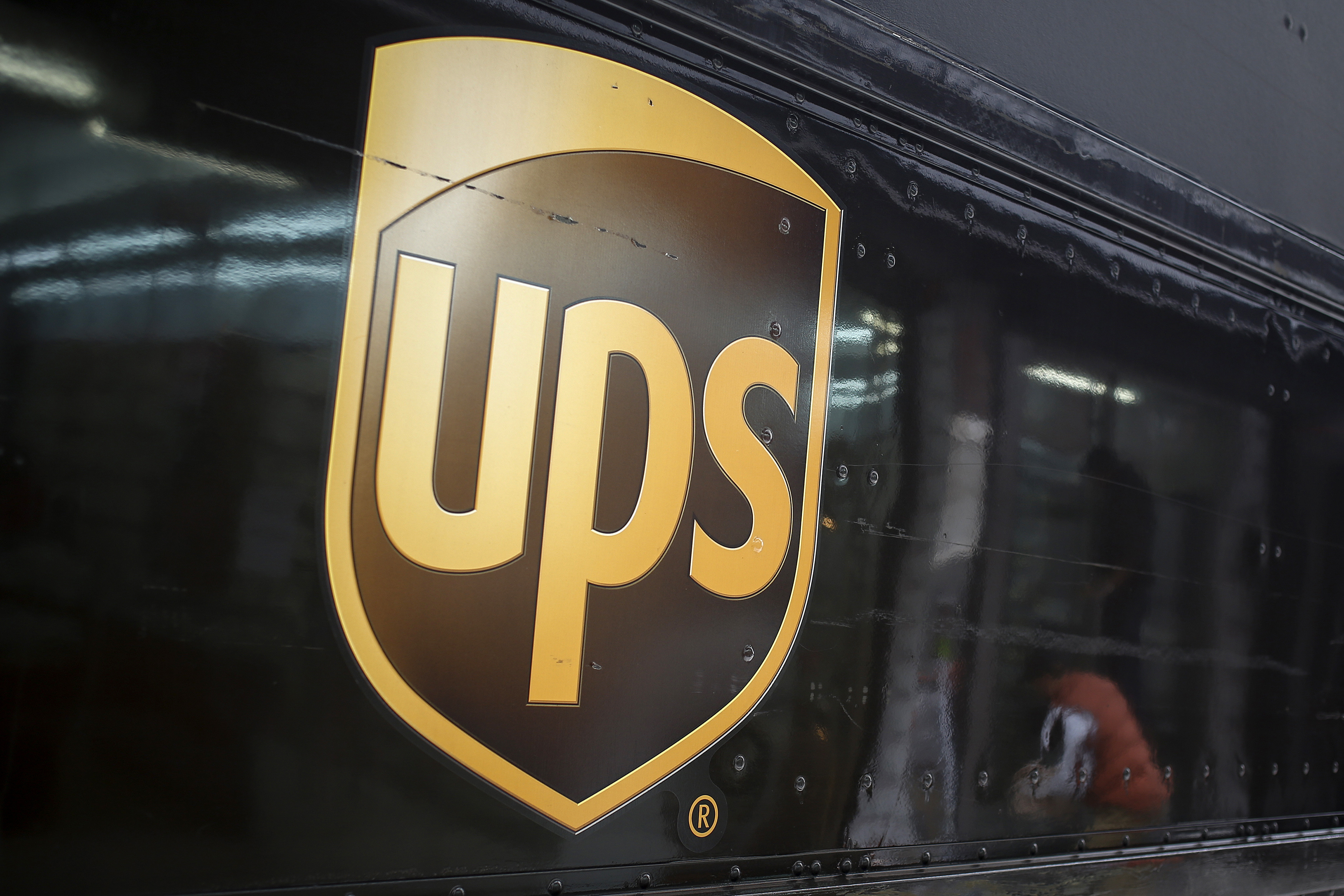 A UPS delivery truck is seen in New York
