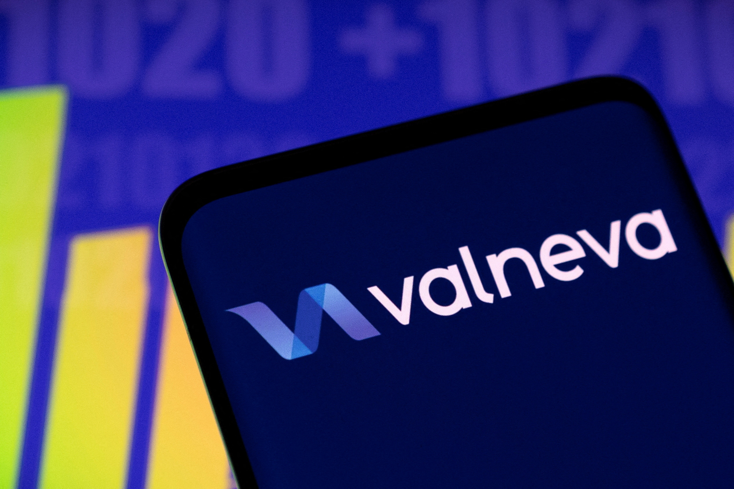 Illustration shows Valneva logo