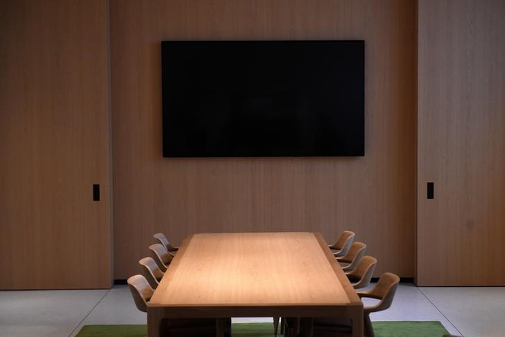 The boardroom is seen during the grand opening and media preview of the new Apple Carnegie Library store in Washington