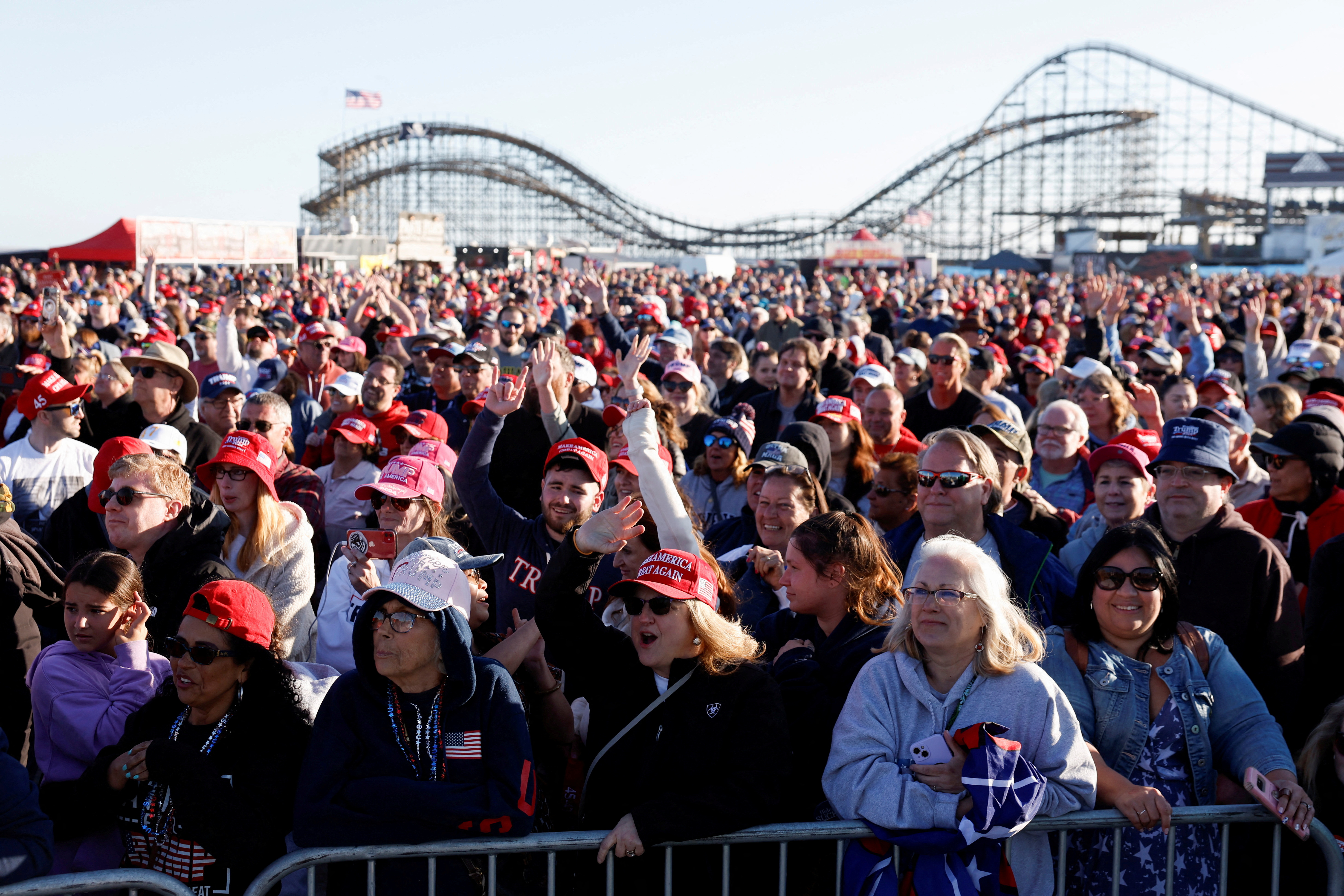 Campaign rally for former U.S. President and Republican presidential candidate Trump, in Wildwood