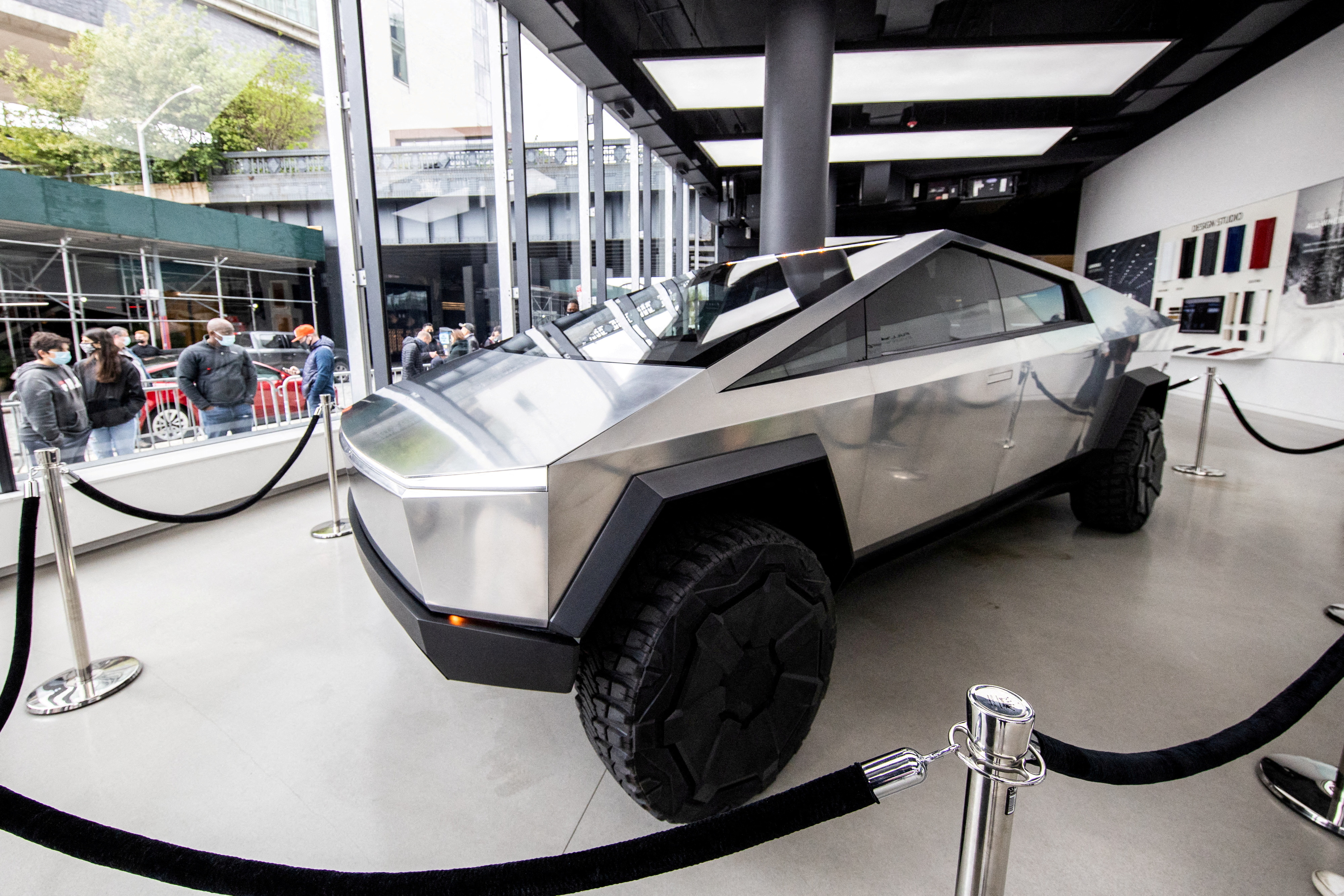 Tesla's Cybertruck is displayed at Manhattan's Meatpacking District in New York City