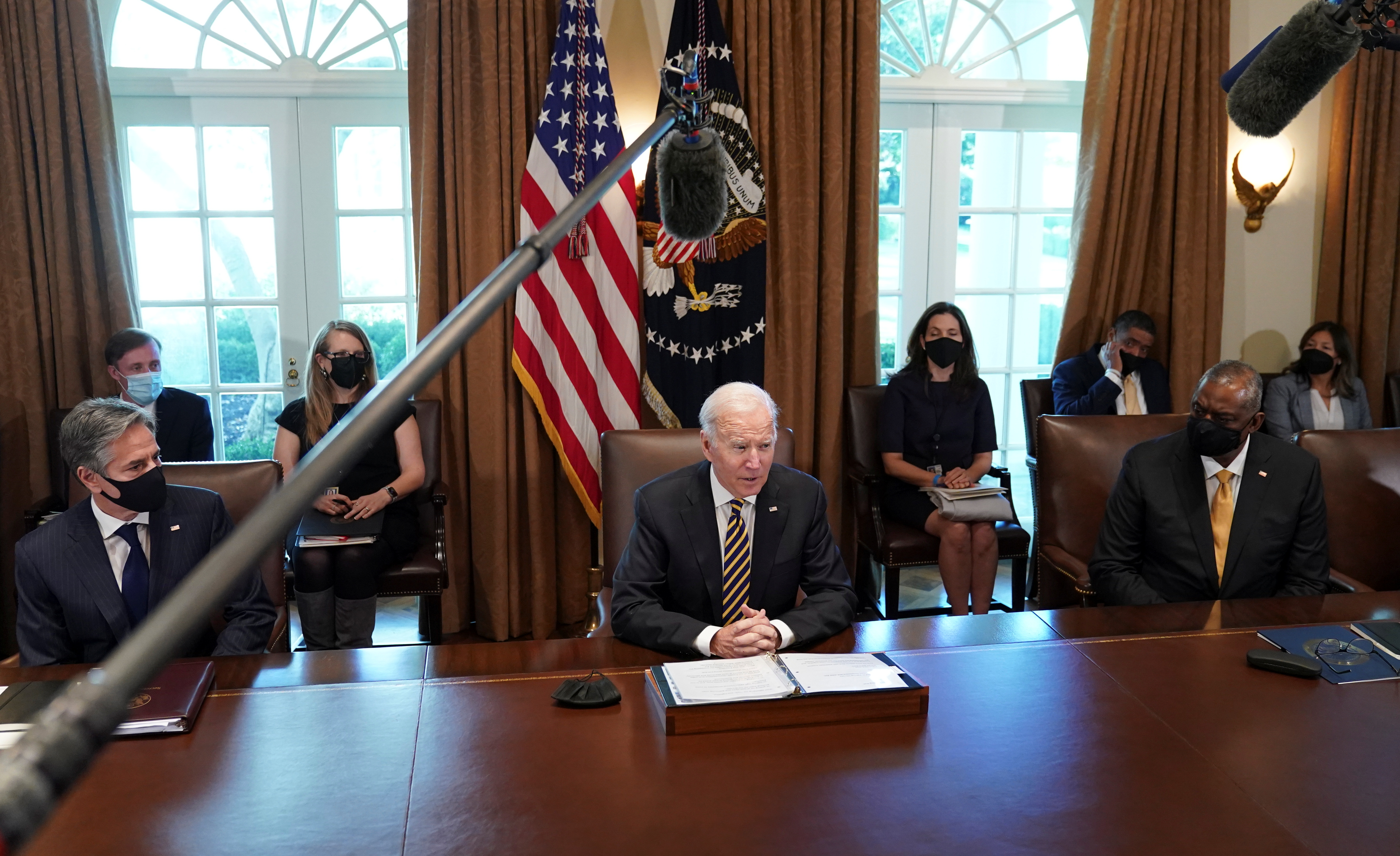 Biden holds a Cabinet meeting at the White House  in Washington