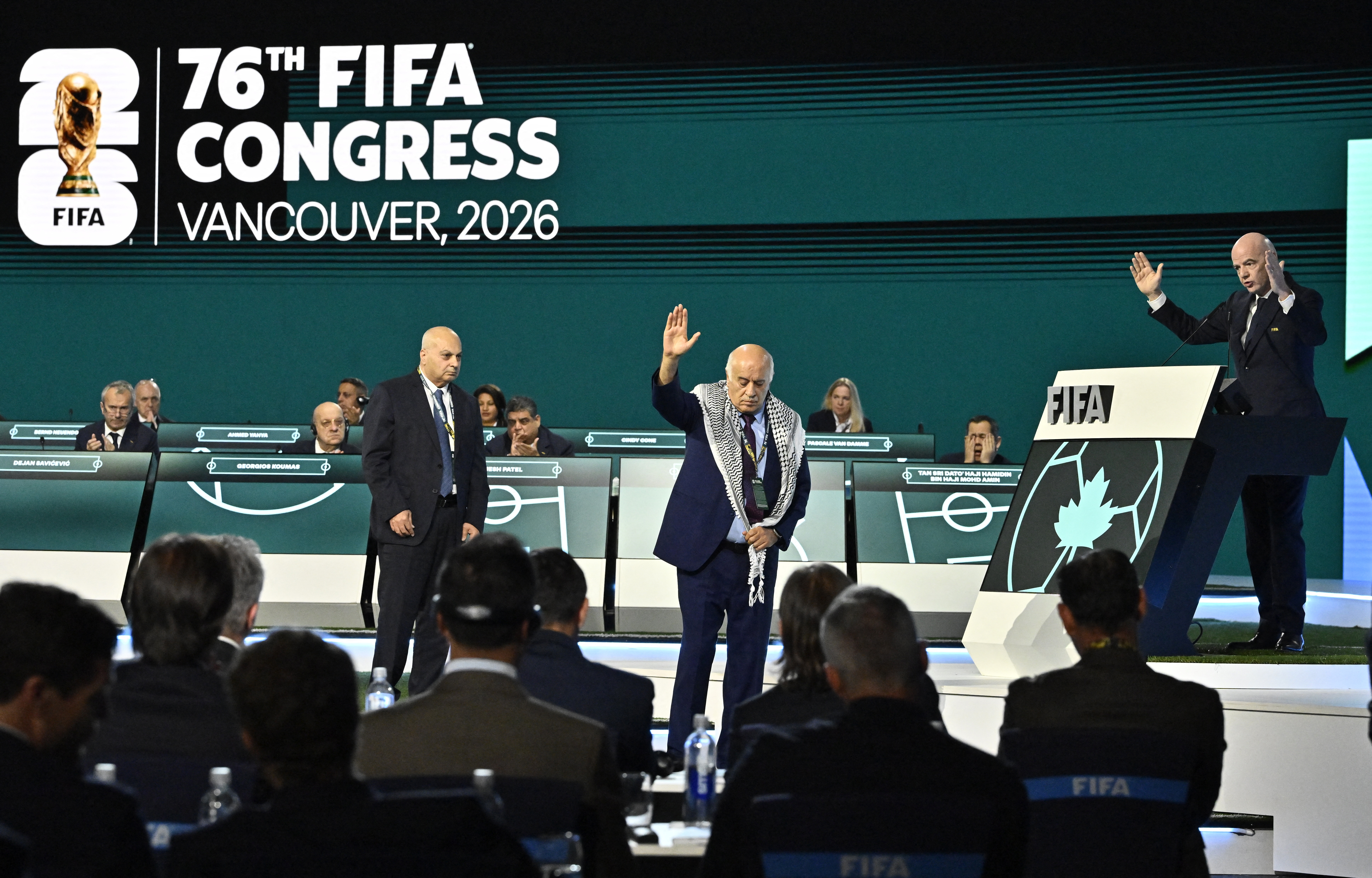 Palestinian FA chief hits out at Israeli federation VP at FIFA Congress | Reuters