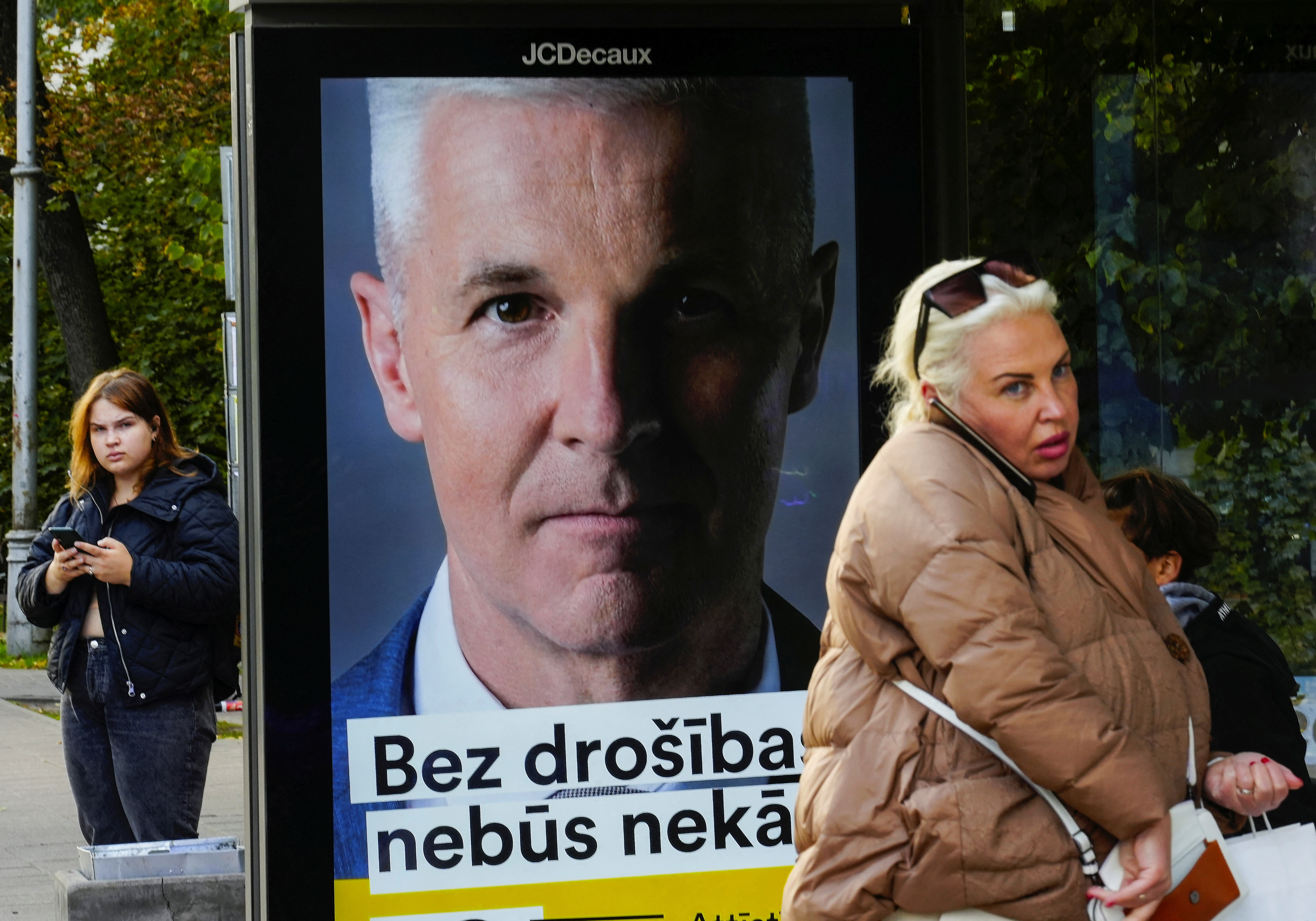 Latvian political parties campaign before general election in Riga