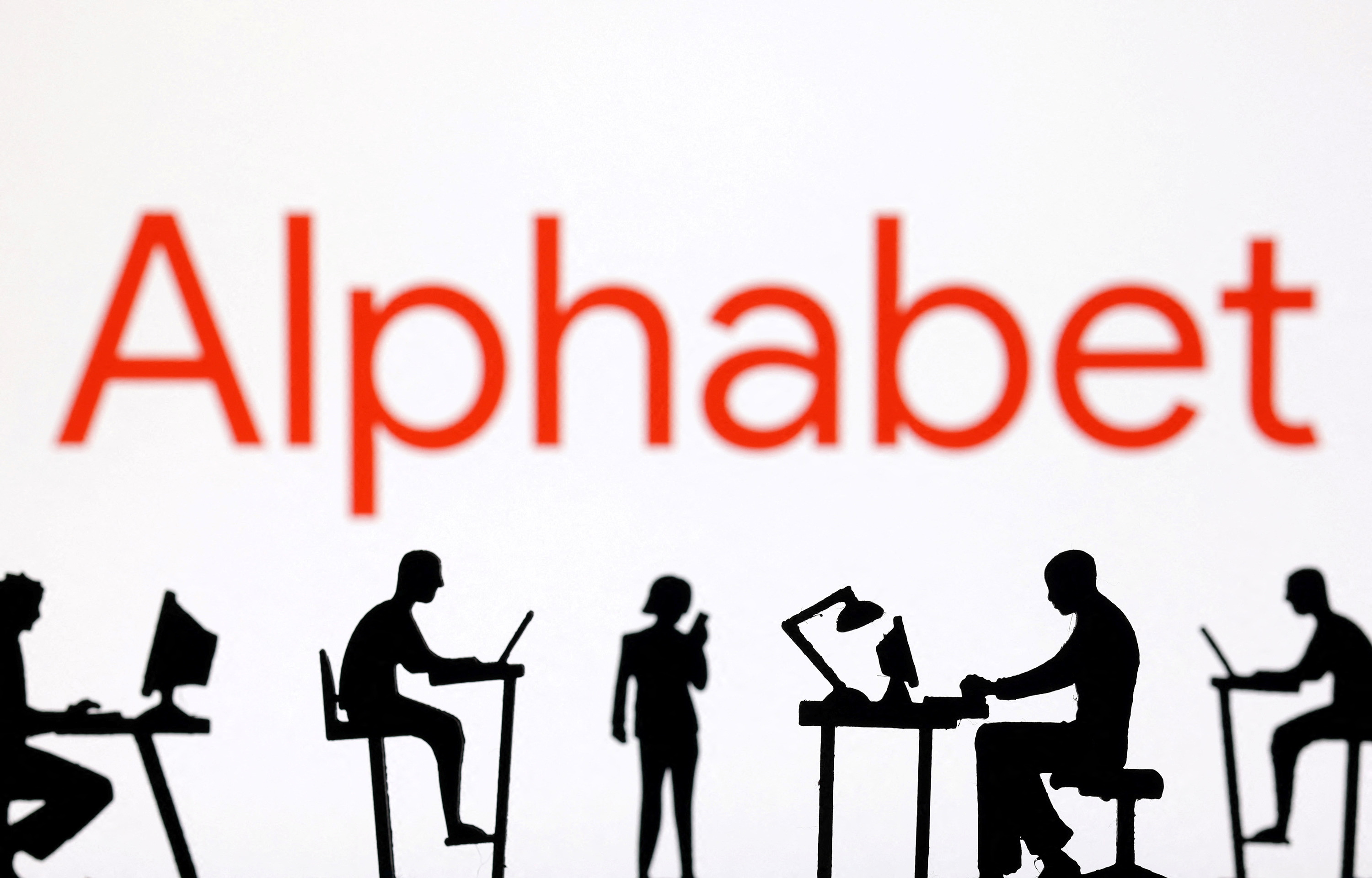 Illustration shows Alphabet logo