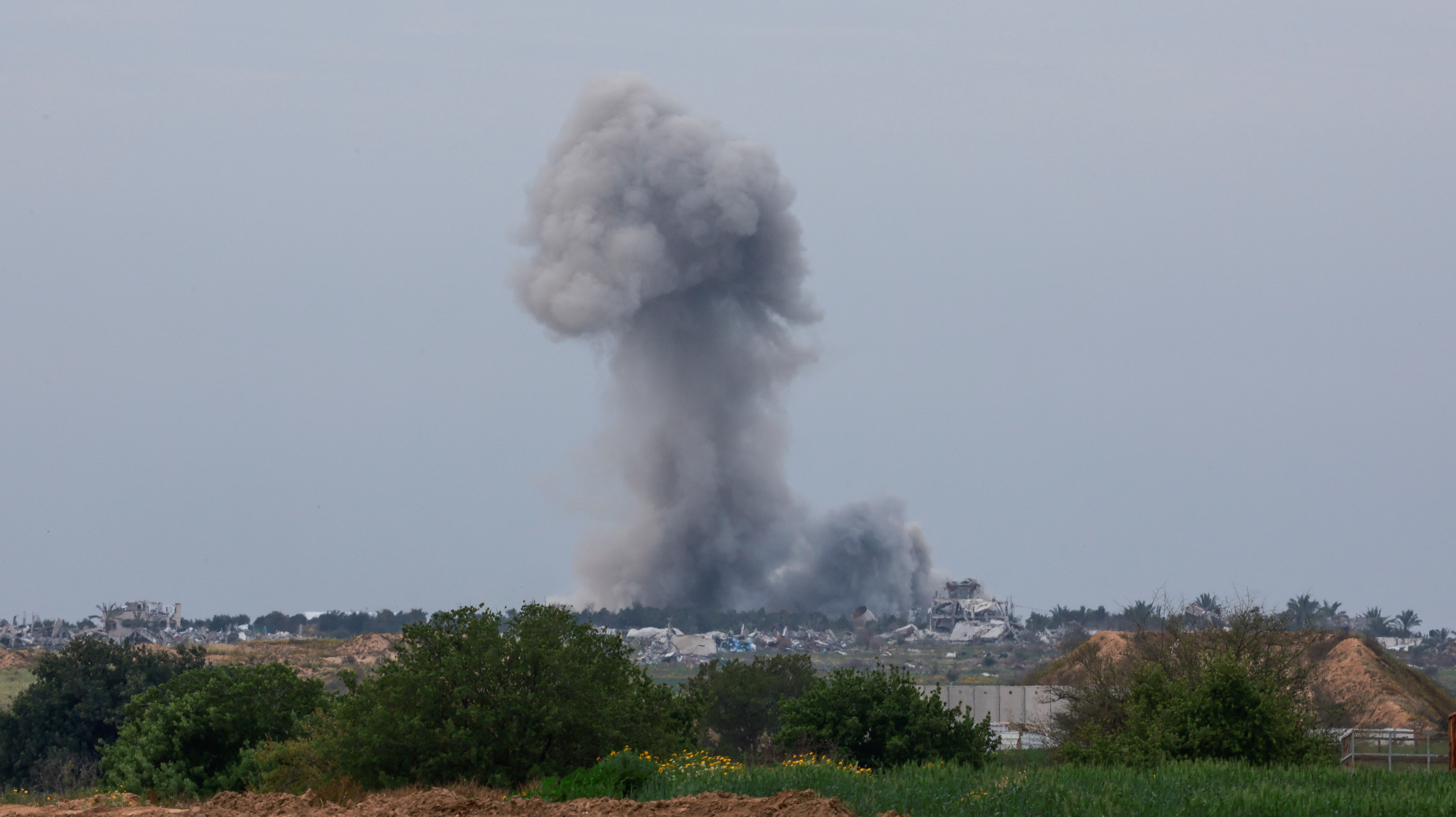 Smoke billows in Gaza, amid the ongoing conflict between Israel and the Palestinian Islamist group Hamas