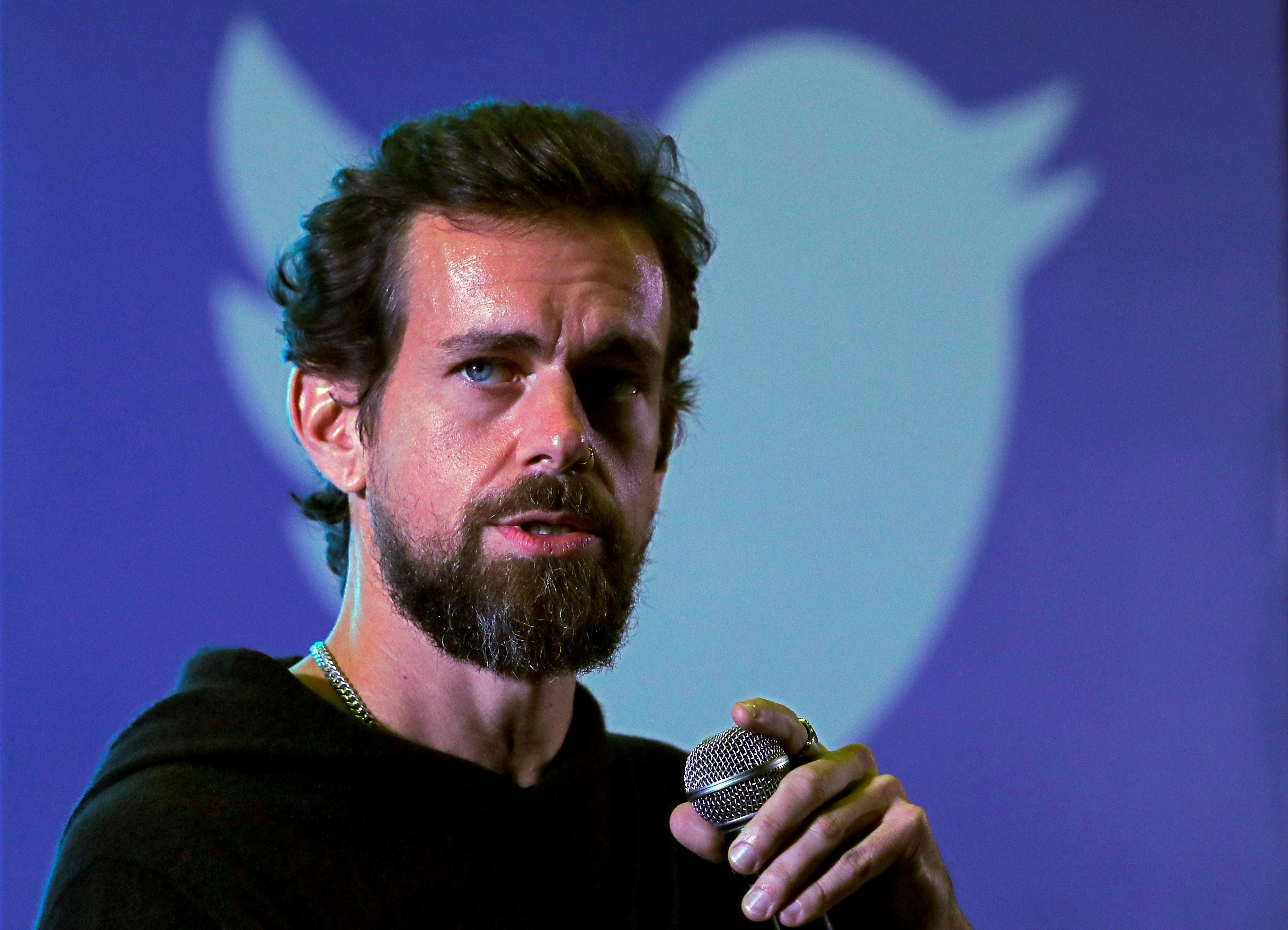FILE PHOTO: Twitter CEO Jack Dorsey addresses students during a town hall at the Indian Institute of Technology (IIT) in New Delhi