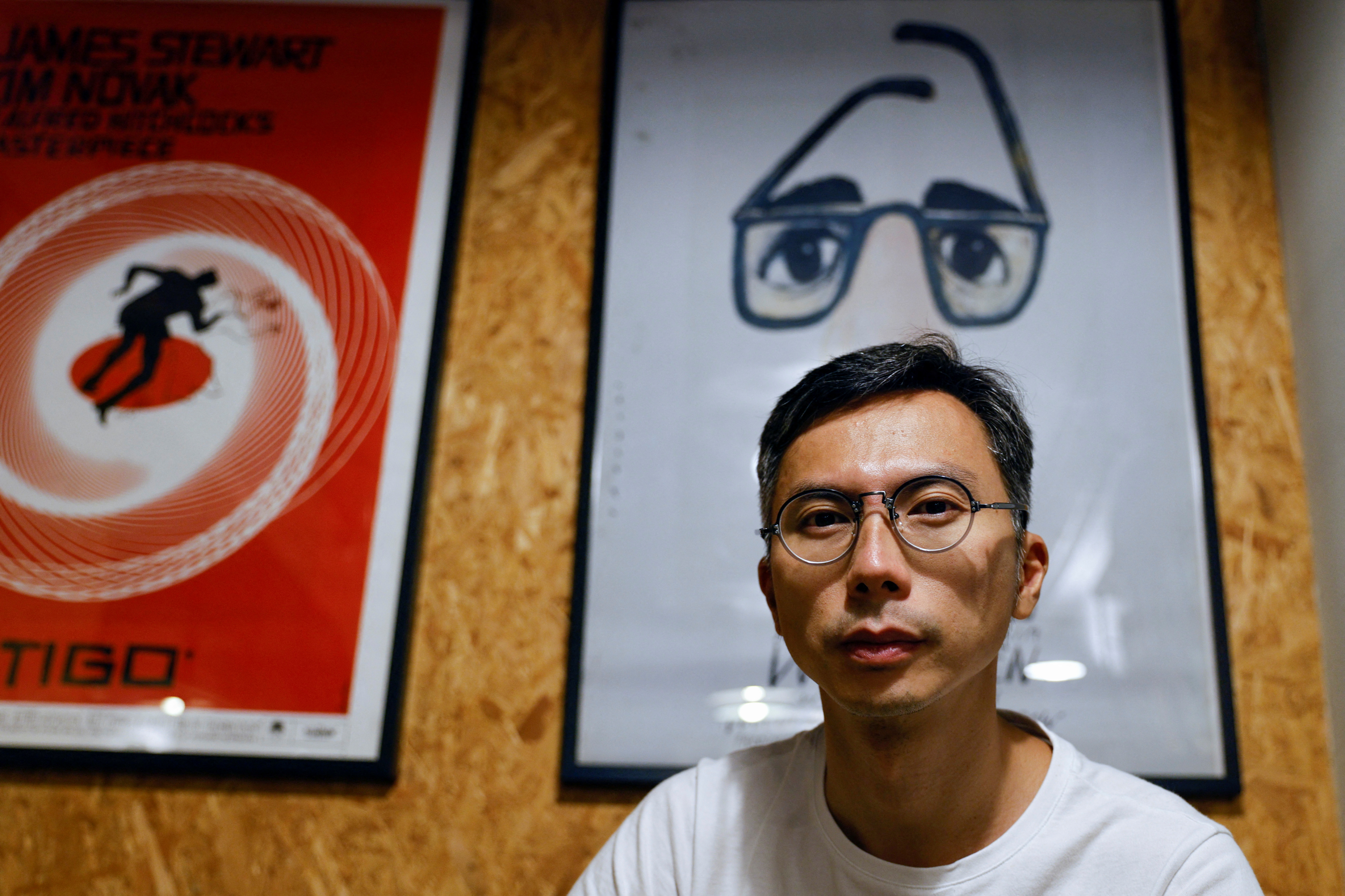 Hong Kong film director Kiwi Chow poses after an interview with Reuters, in Hong Kong