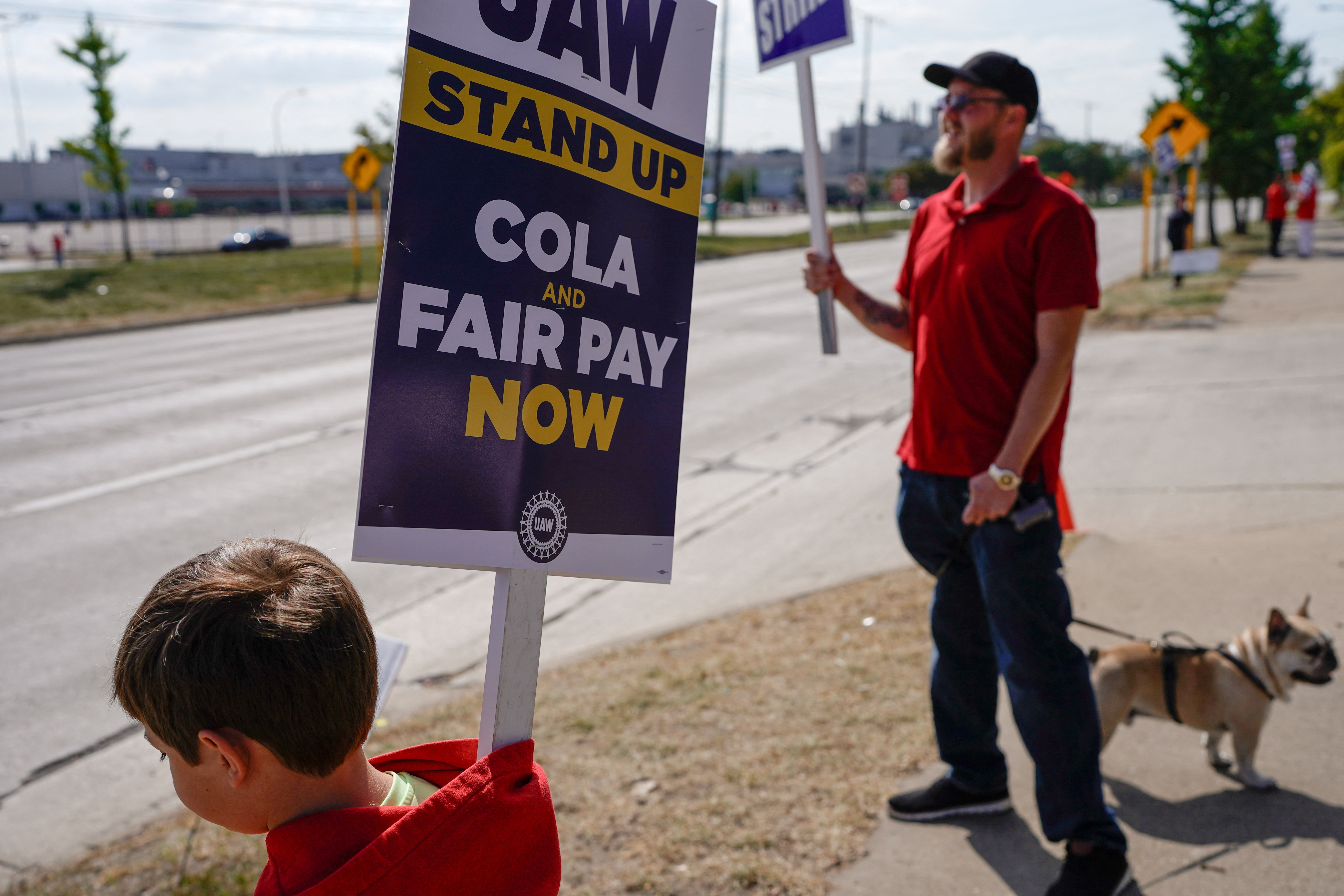 Picket of Striking United Auto Workers (UAW) outside the Ford Michigan Assembly in Wayne