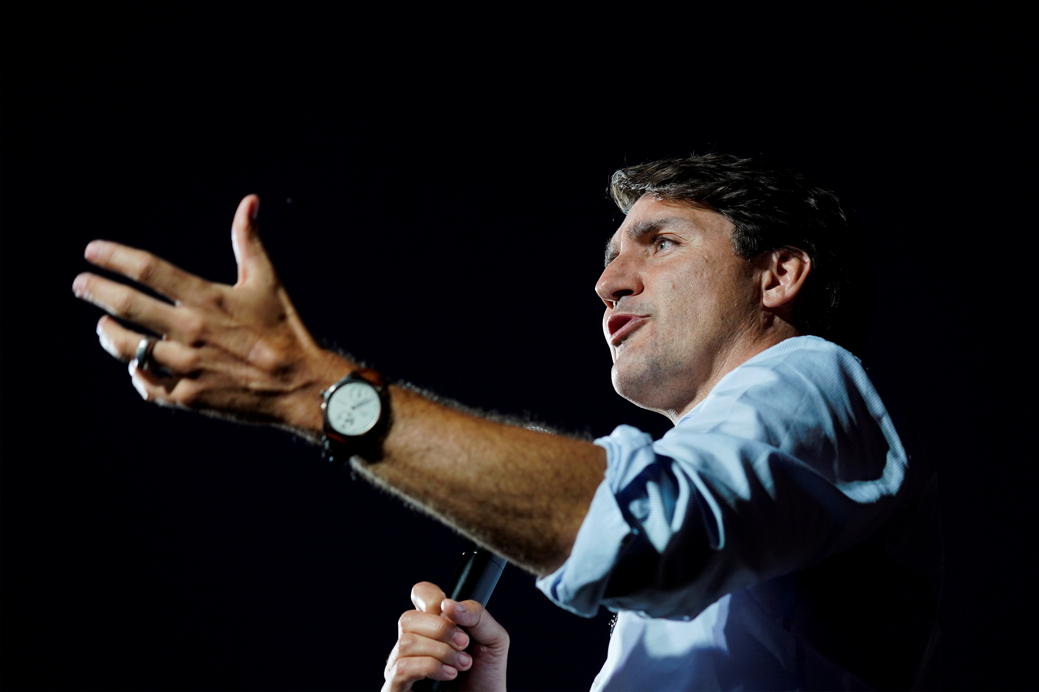 Canada's Prime Minister Justin Trudeau campaigns in Peterborough, Ontario