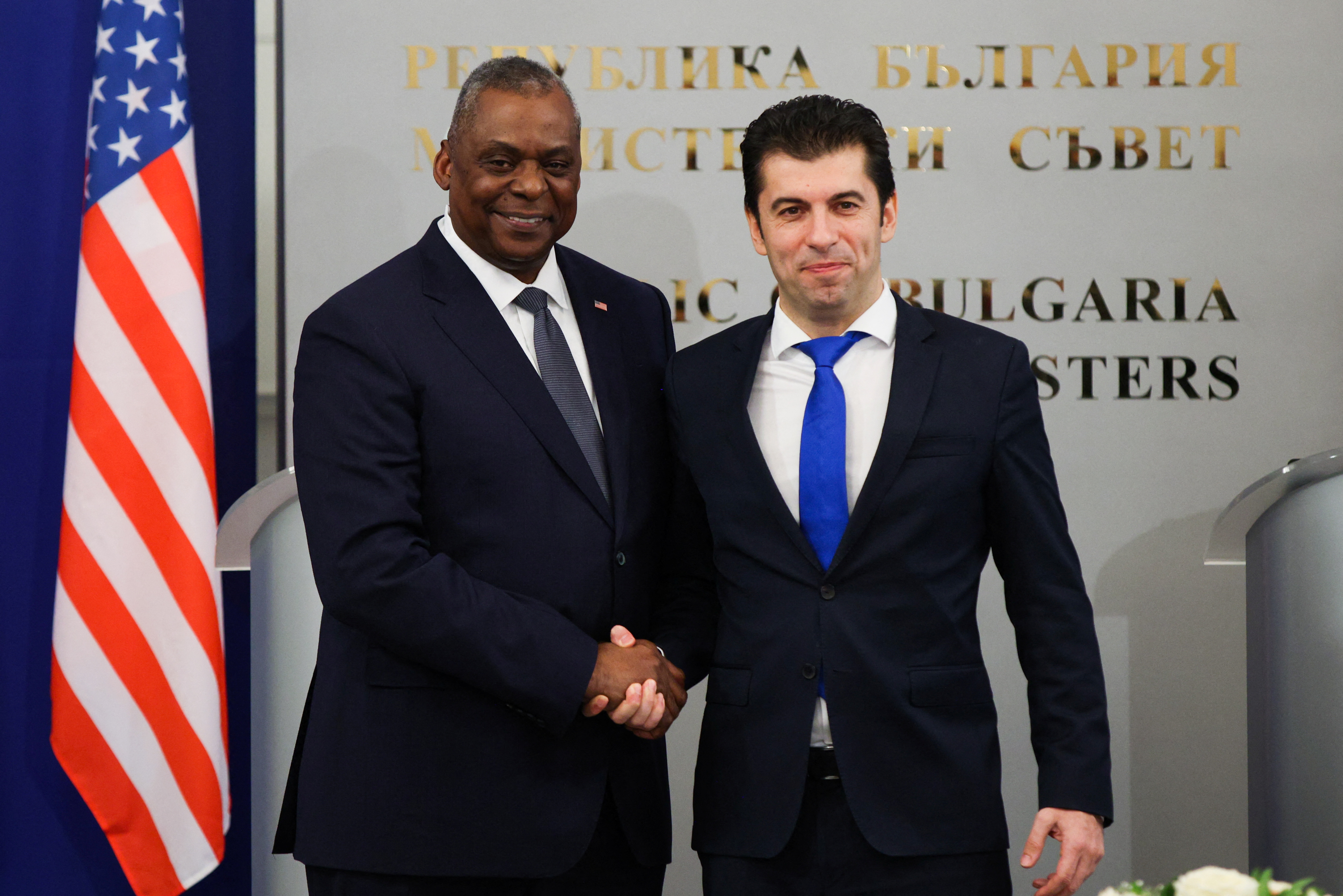 U.S. Defence Secretary Austin meets with Bulgarian PM Petkov in Sofia