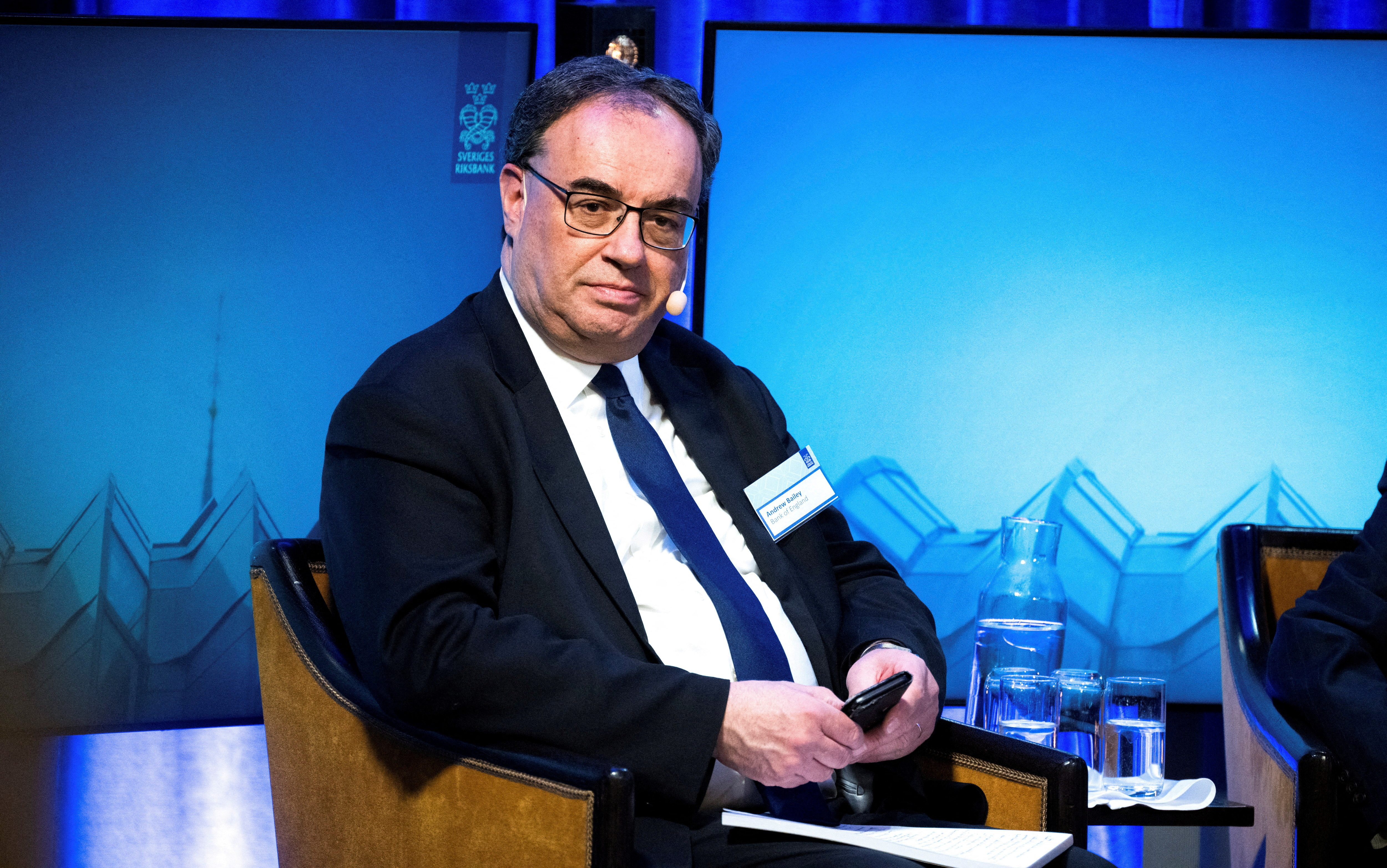 Governor of Bank of England Andrew Bailey attends a Central Bank Symposium in Stockholm