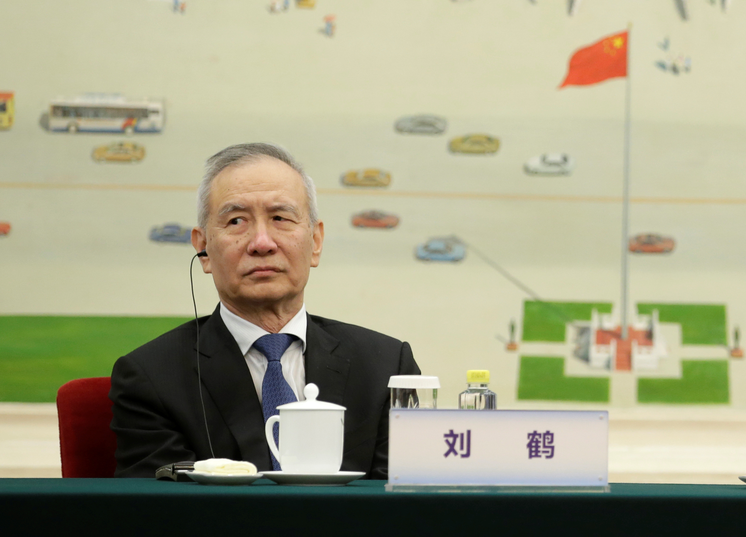 Chinese Vice Premier Liu He attends a meeting with delegates from the 2019 New Economy Forum in Beijing