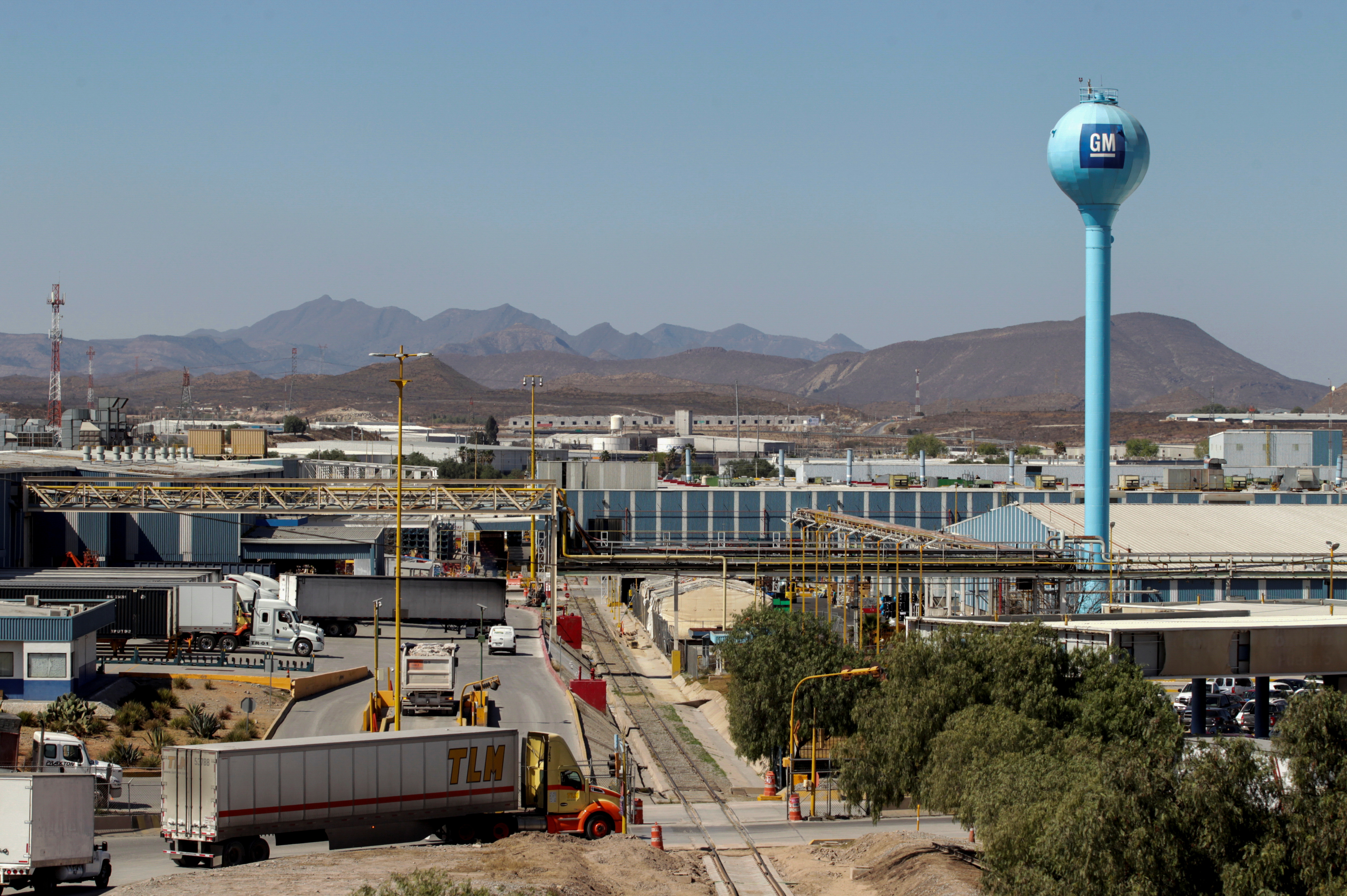 A general view shows the General Motors assembly plant in Ramos Arizpe