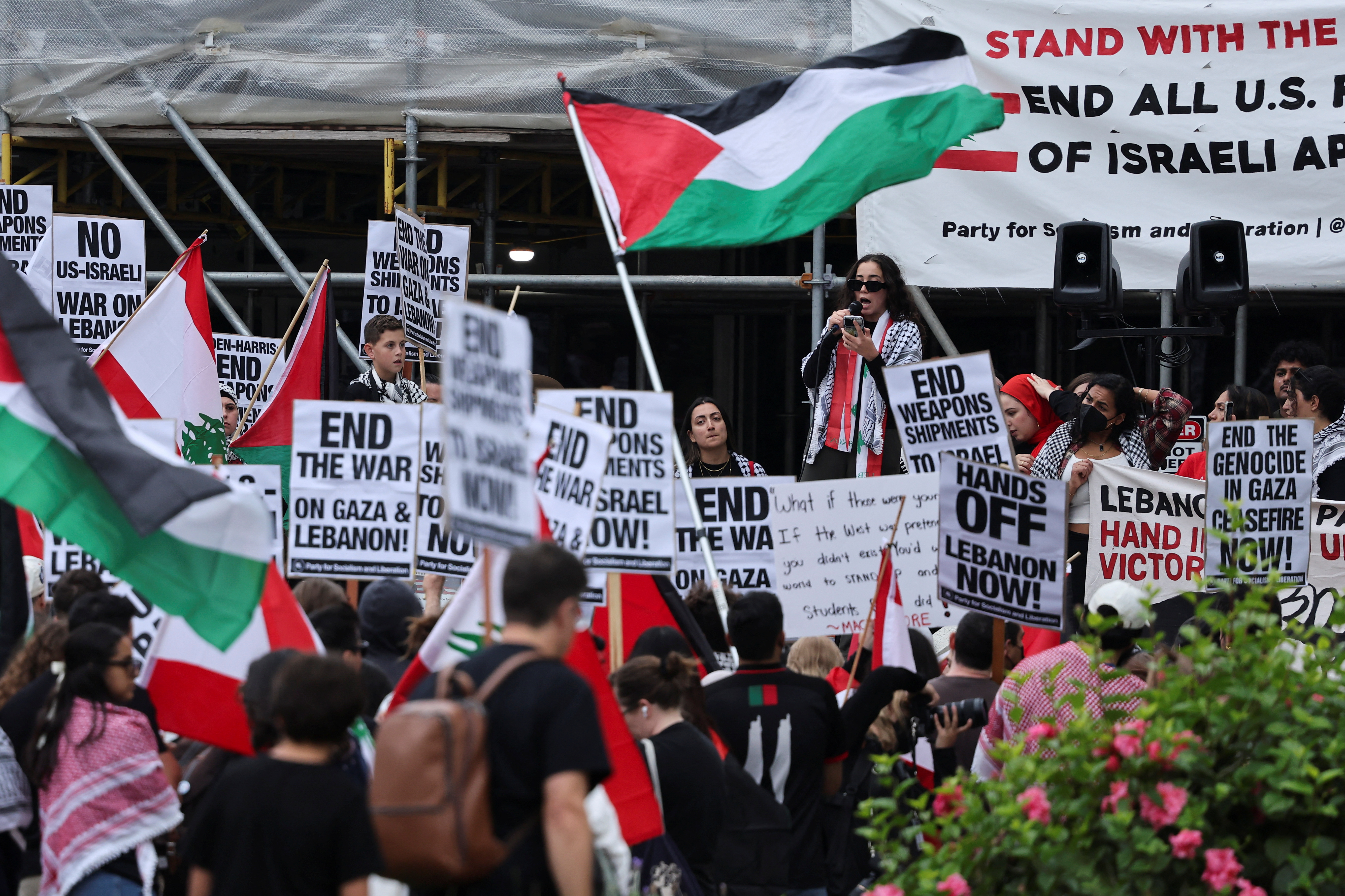 Demonstrators protest Israel's attacks in Lebanon, in Los Angeles