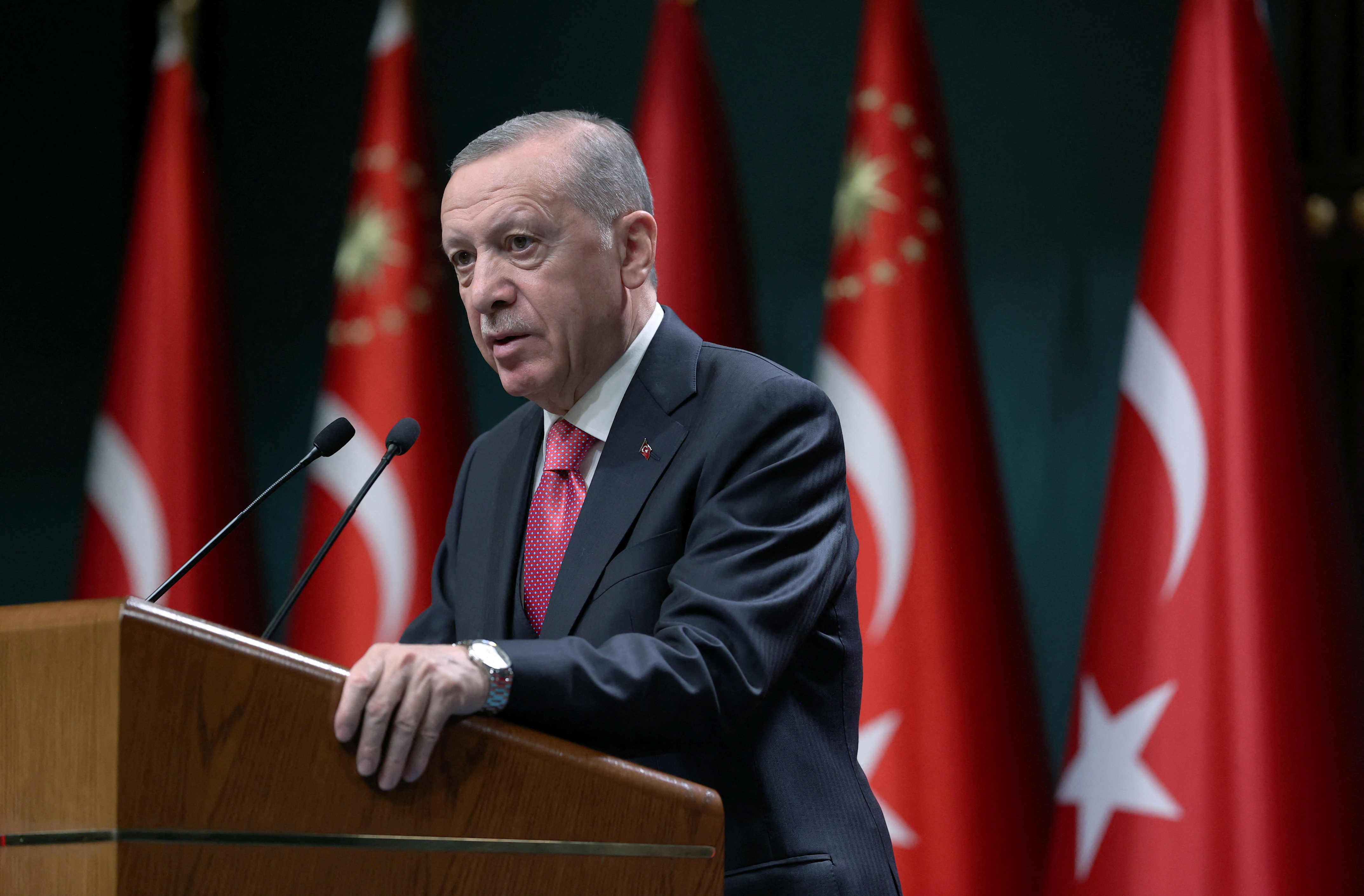 Turkish President Erdogan officially calls Turkish elections for May 14, in Ankara