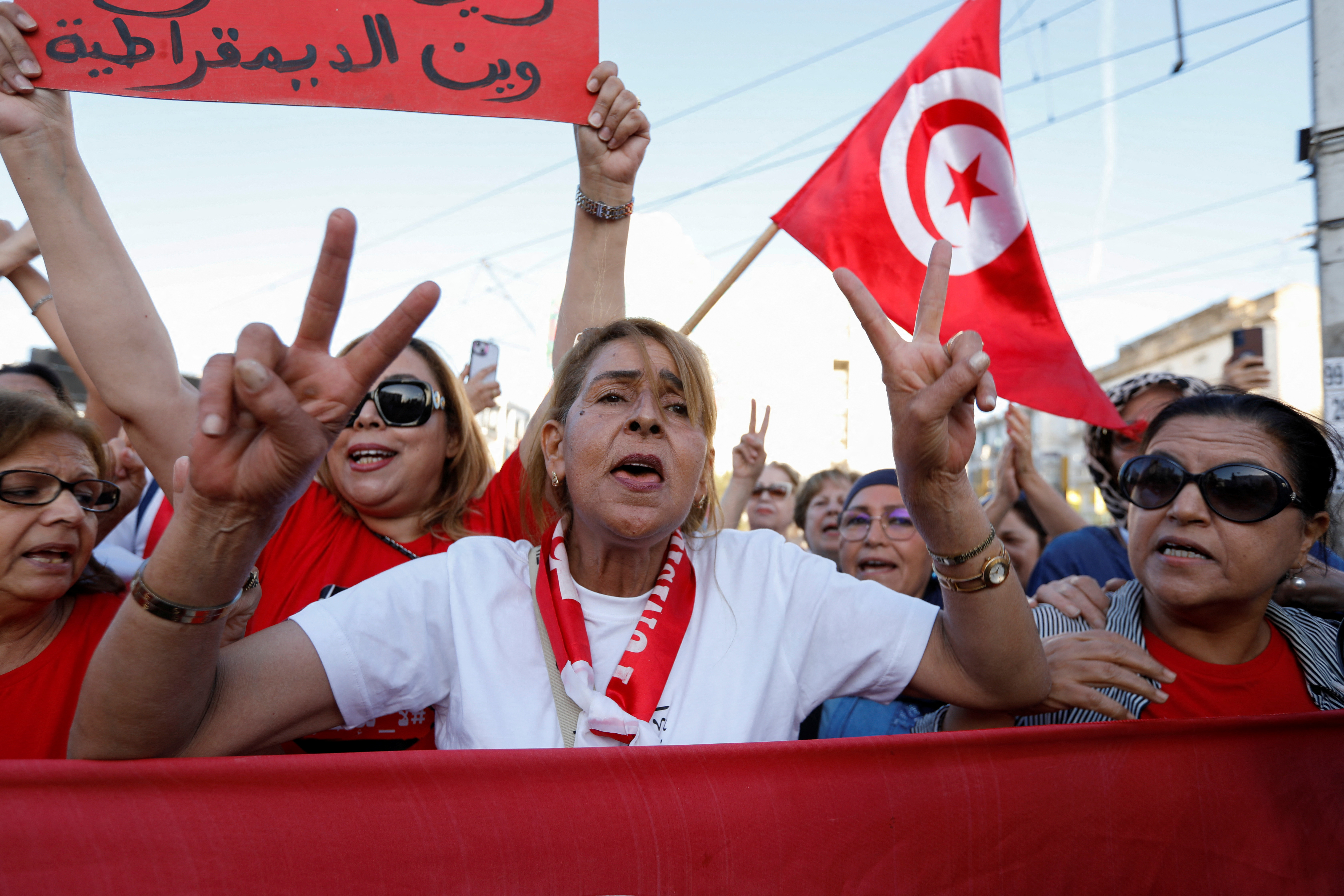 Tunisian opposition protest against Kais Saied before the election