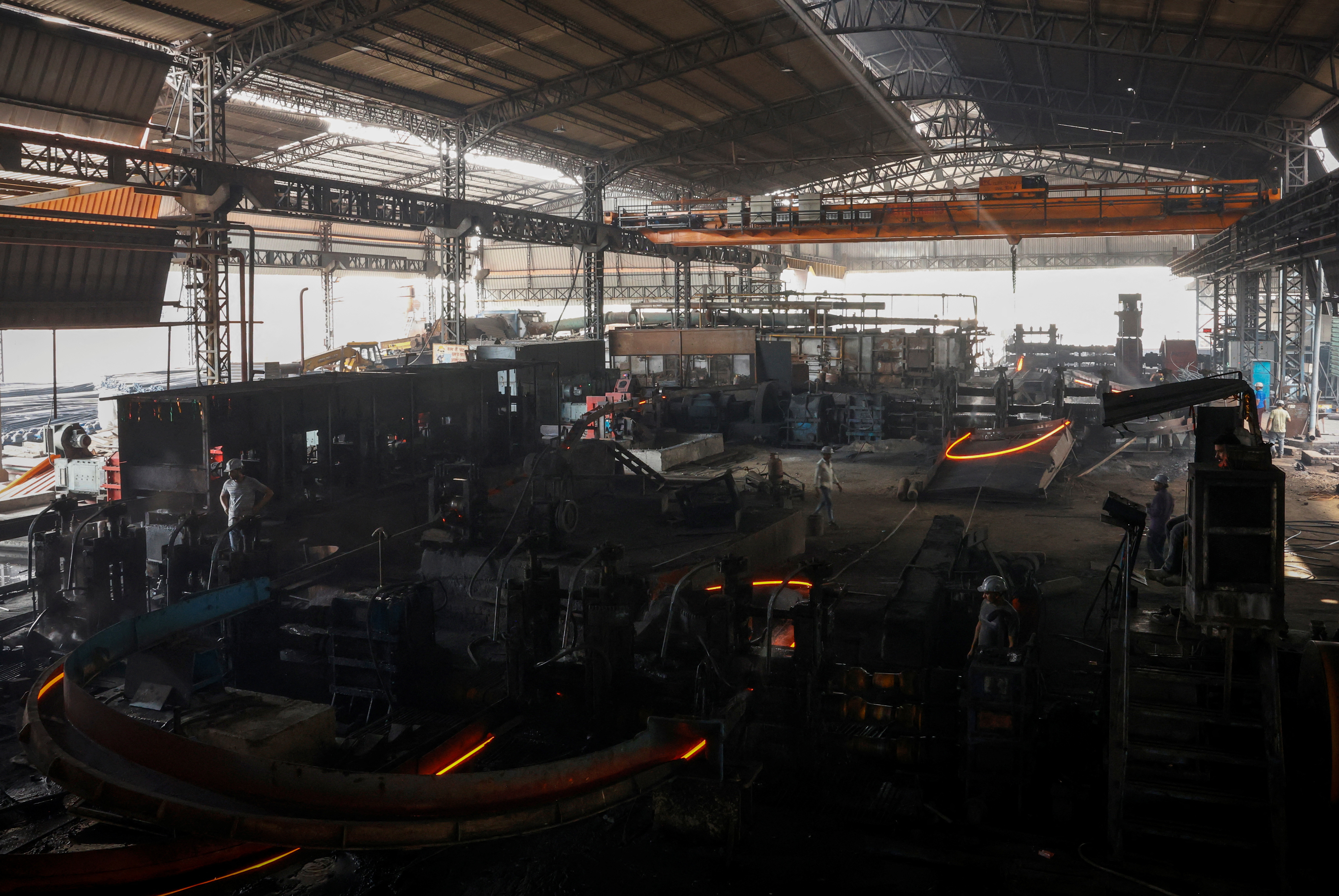 Steel production at a factory in Mandi Gobindgarh