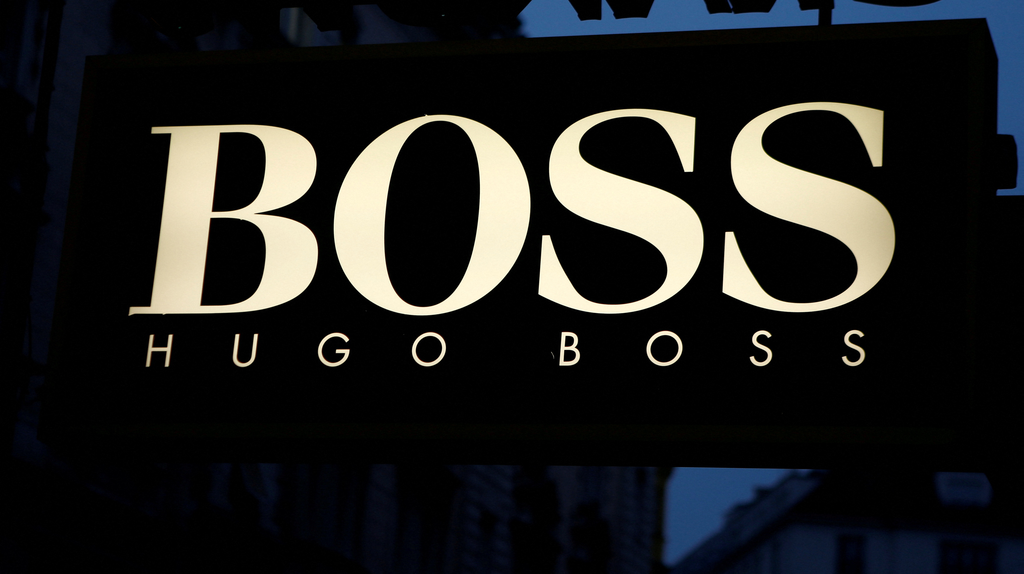 The logo of German fashion company Hugo Boss is seen in Vienna