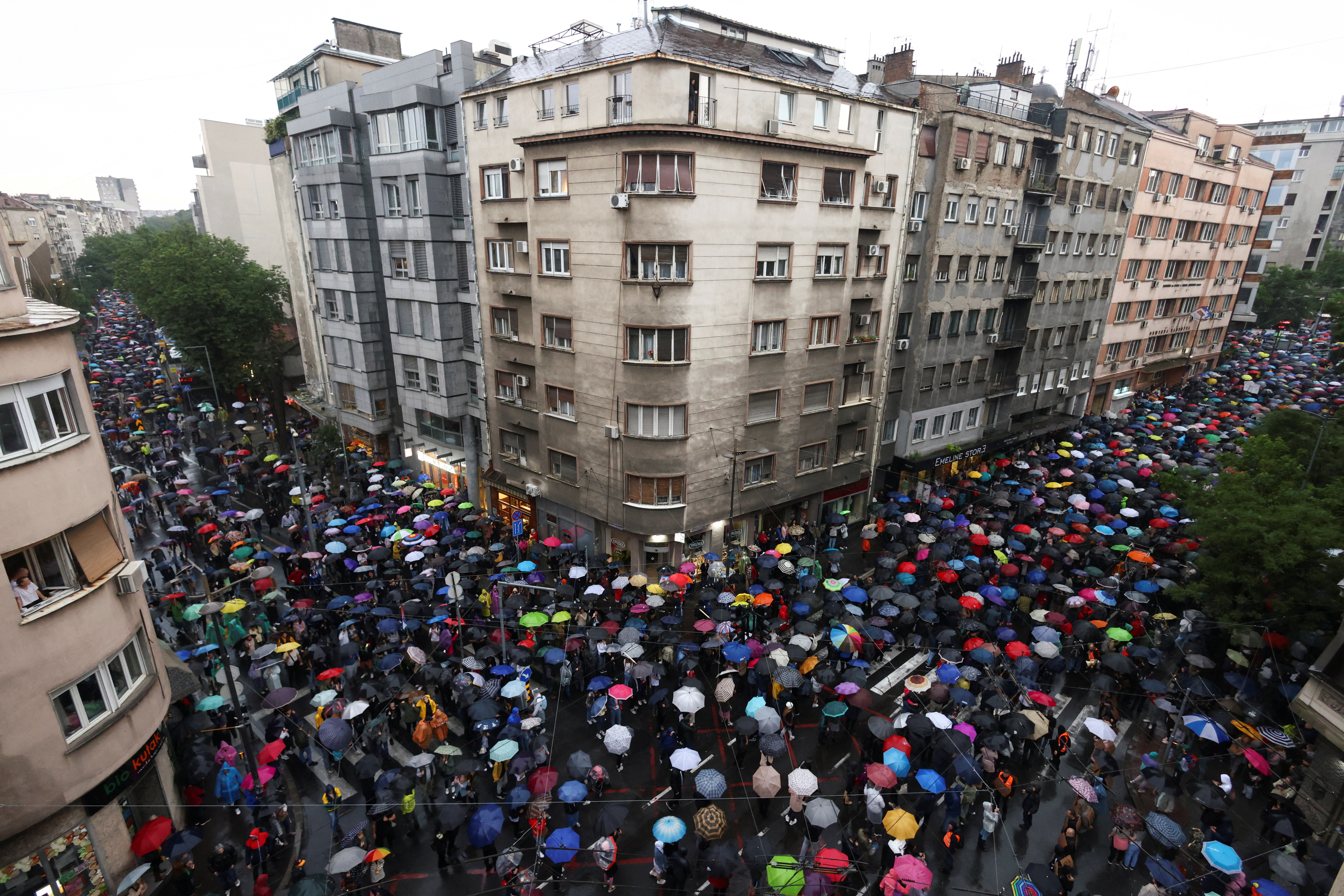 Serbia's opposition stages protest rally in Belgrade
