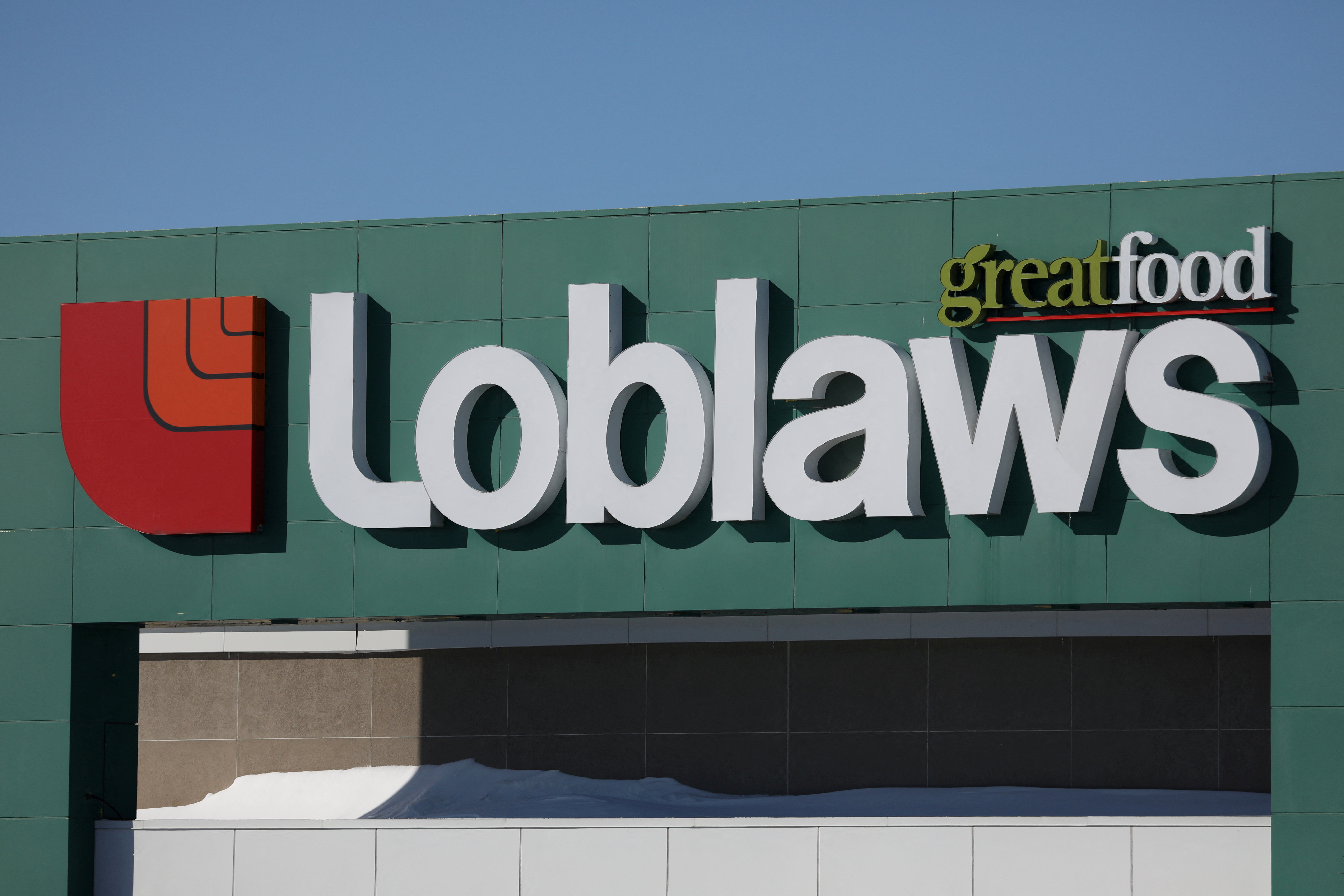 A Loblaw logo is seen outside a grocery store in Ottawa
