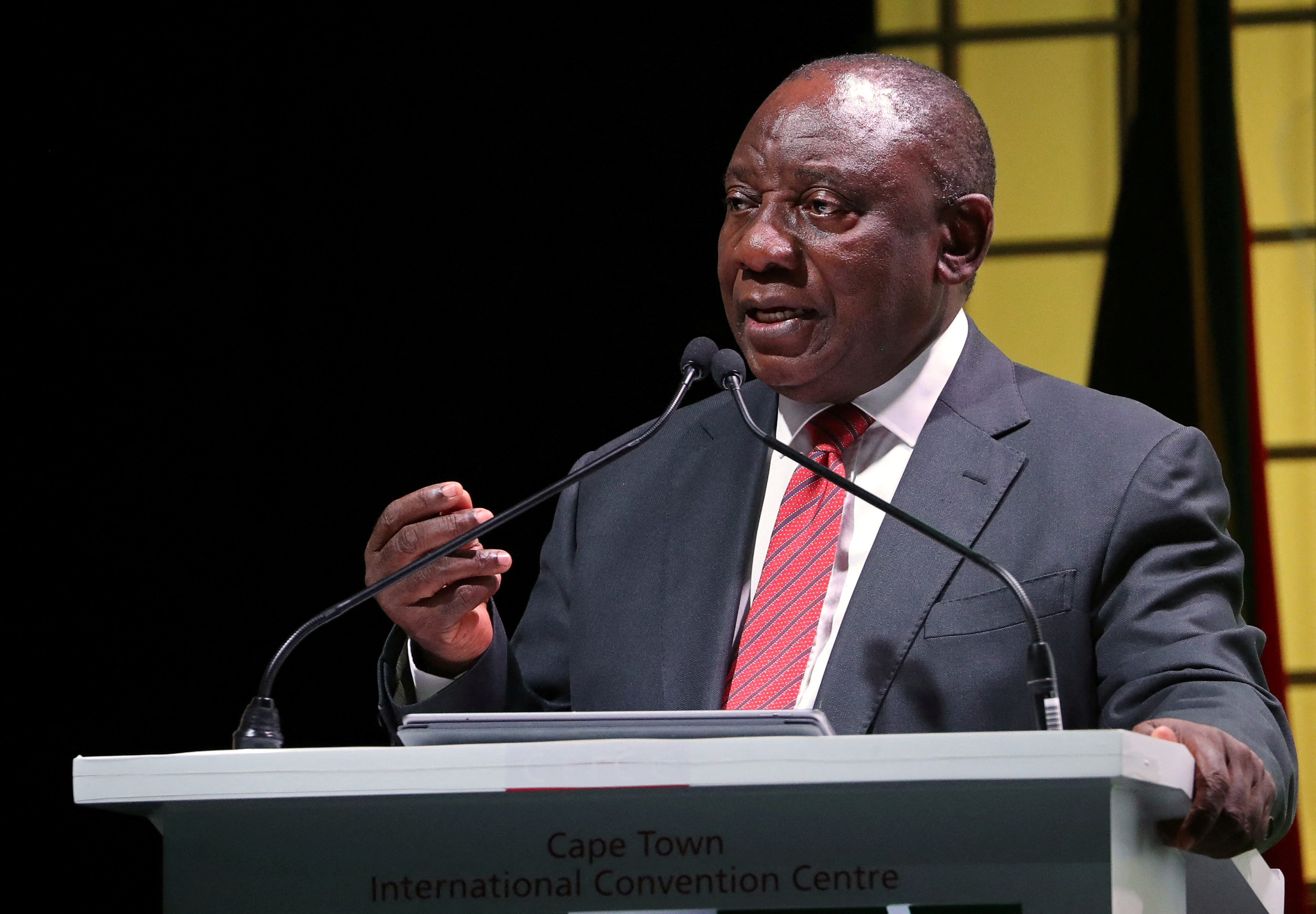 South African President Cyril Ramaphosa in Cape Town