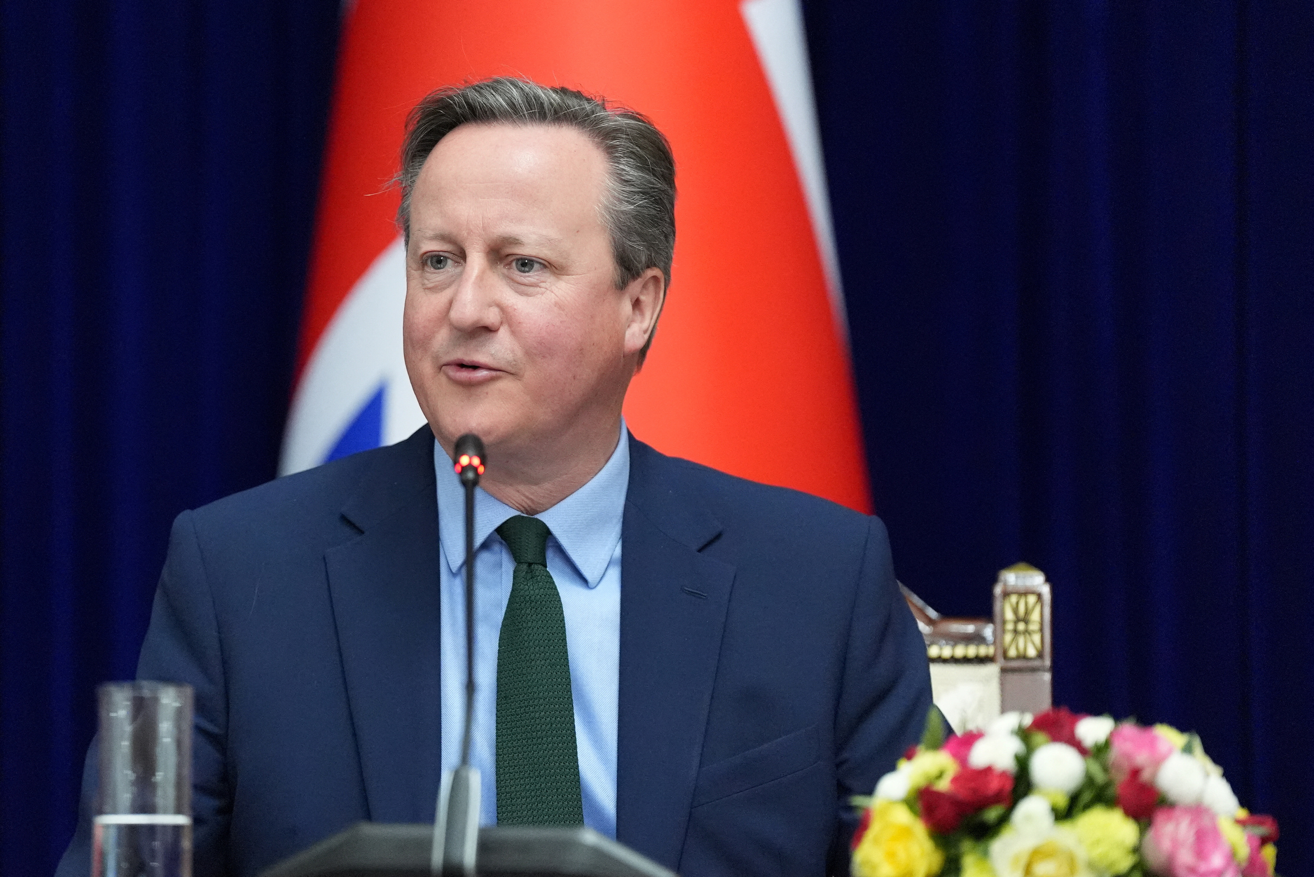 Britain's Foreign Secretary David Cameron visits Central Asia