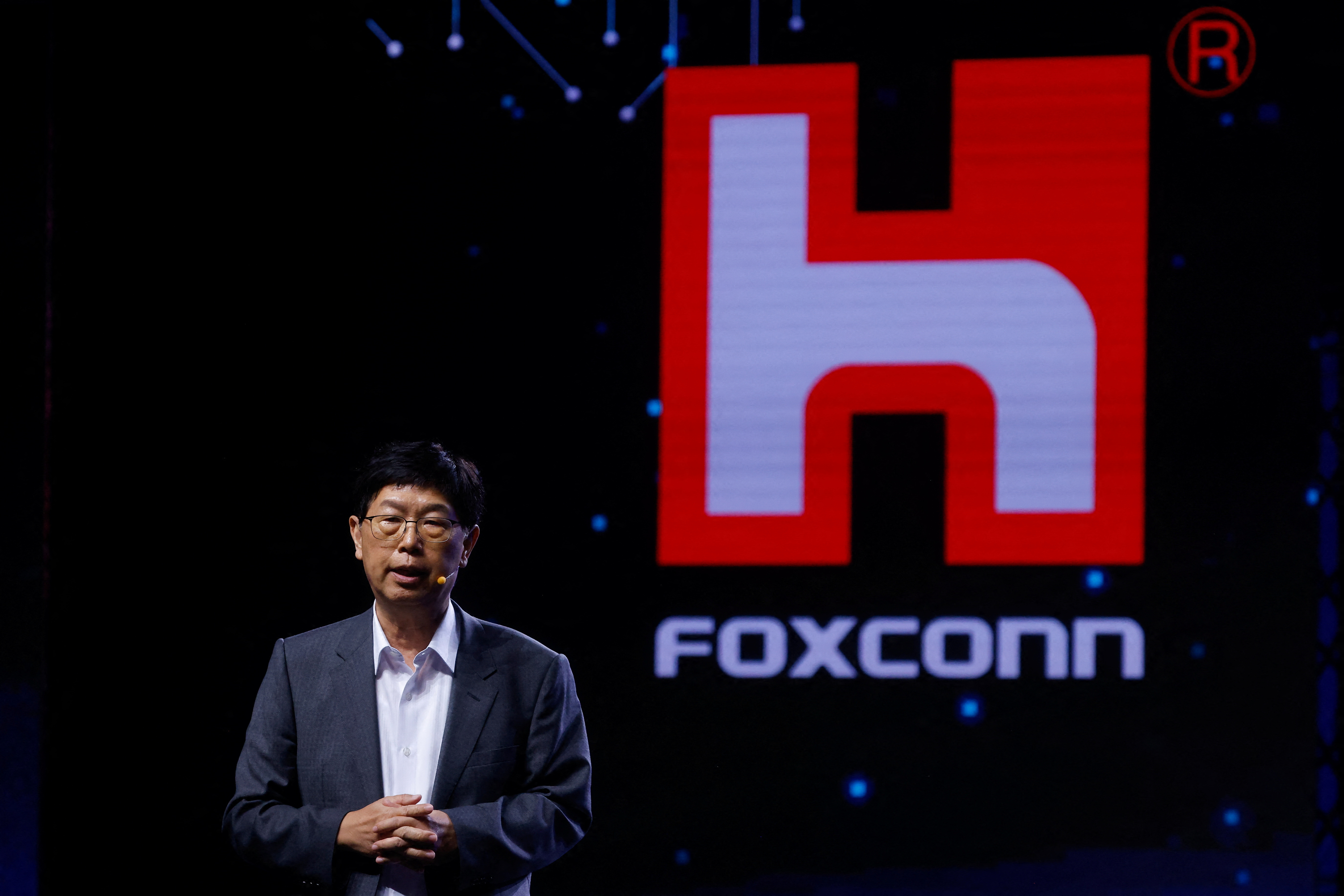 Foxconn Chairman Liu Young-way speaks during the annual Tech Day in Taipei