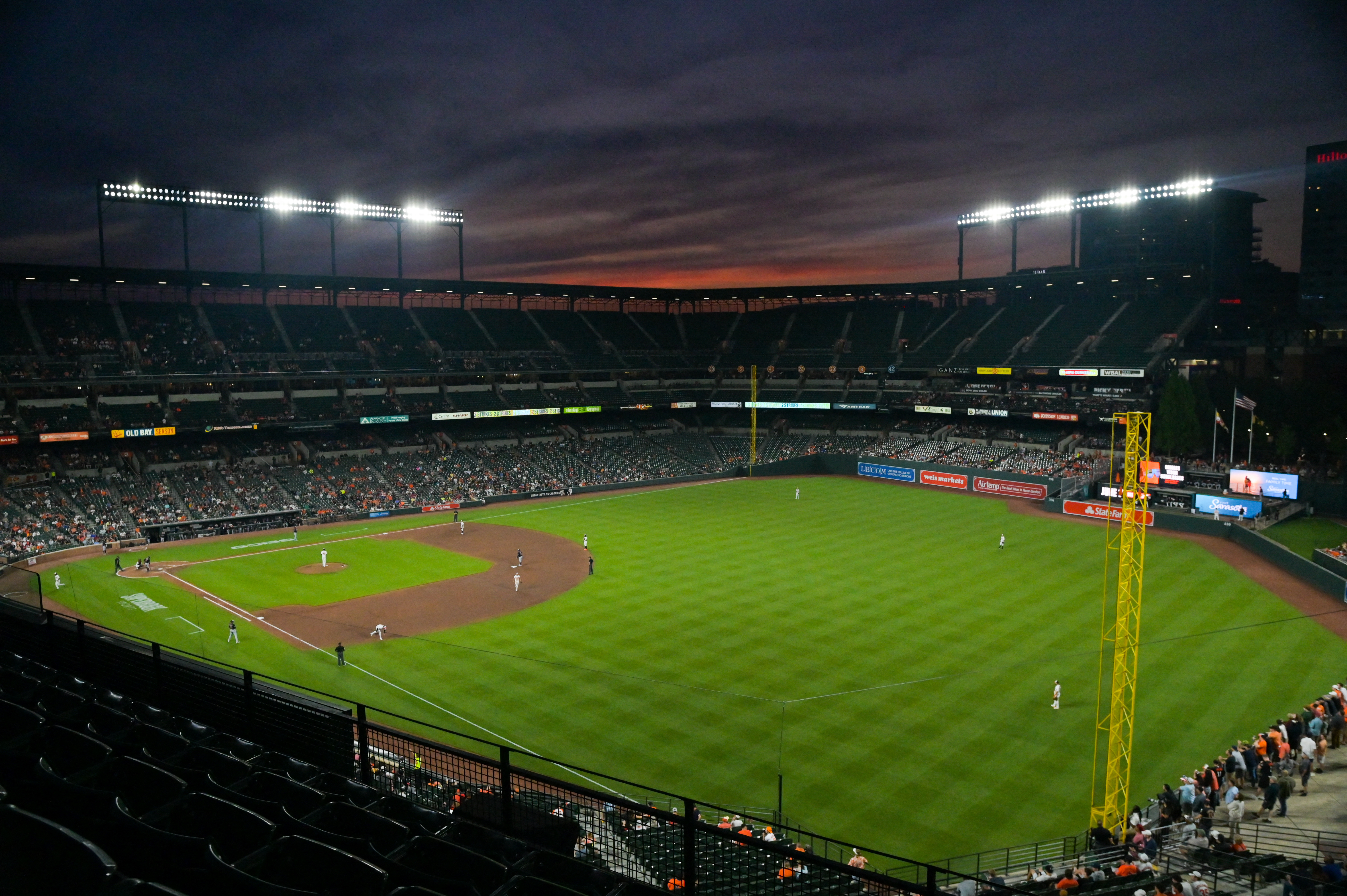 Baltimore, United States. 29th May, 2023. Cleveland Guardians first baseman Josh  Naylor (22) making contact with the pitch in the top of the third inning  against the Baltimore Orioles at Oriole Park