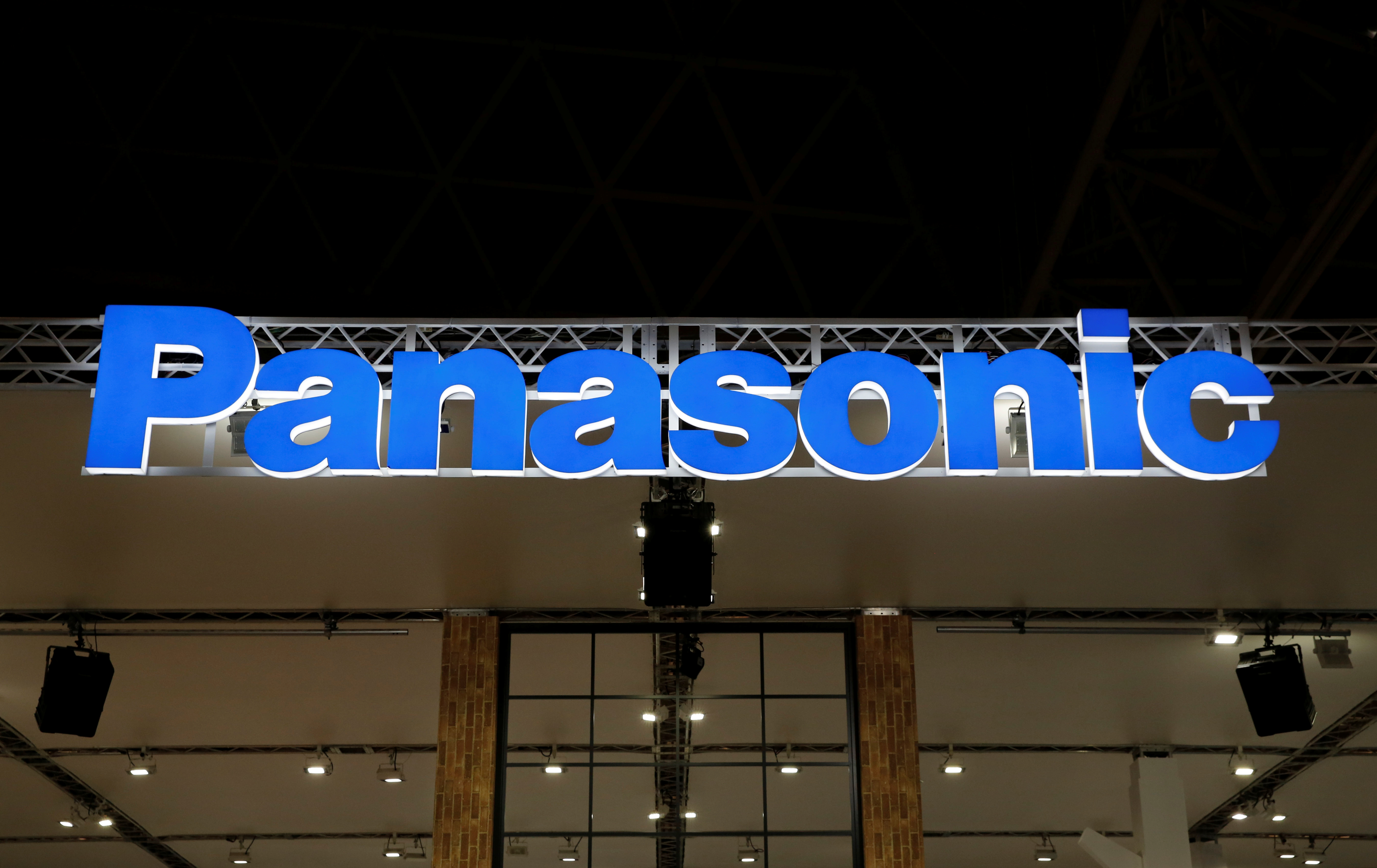A logo of Panasonic Corp is pictured at the CEATEC JAPAN 2017 in Chiba