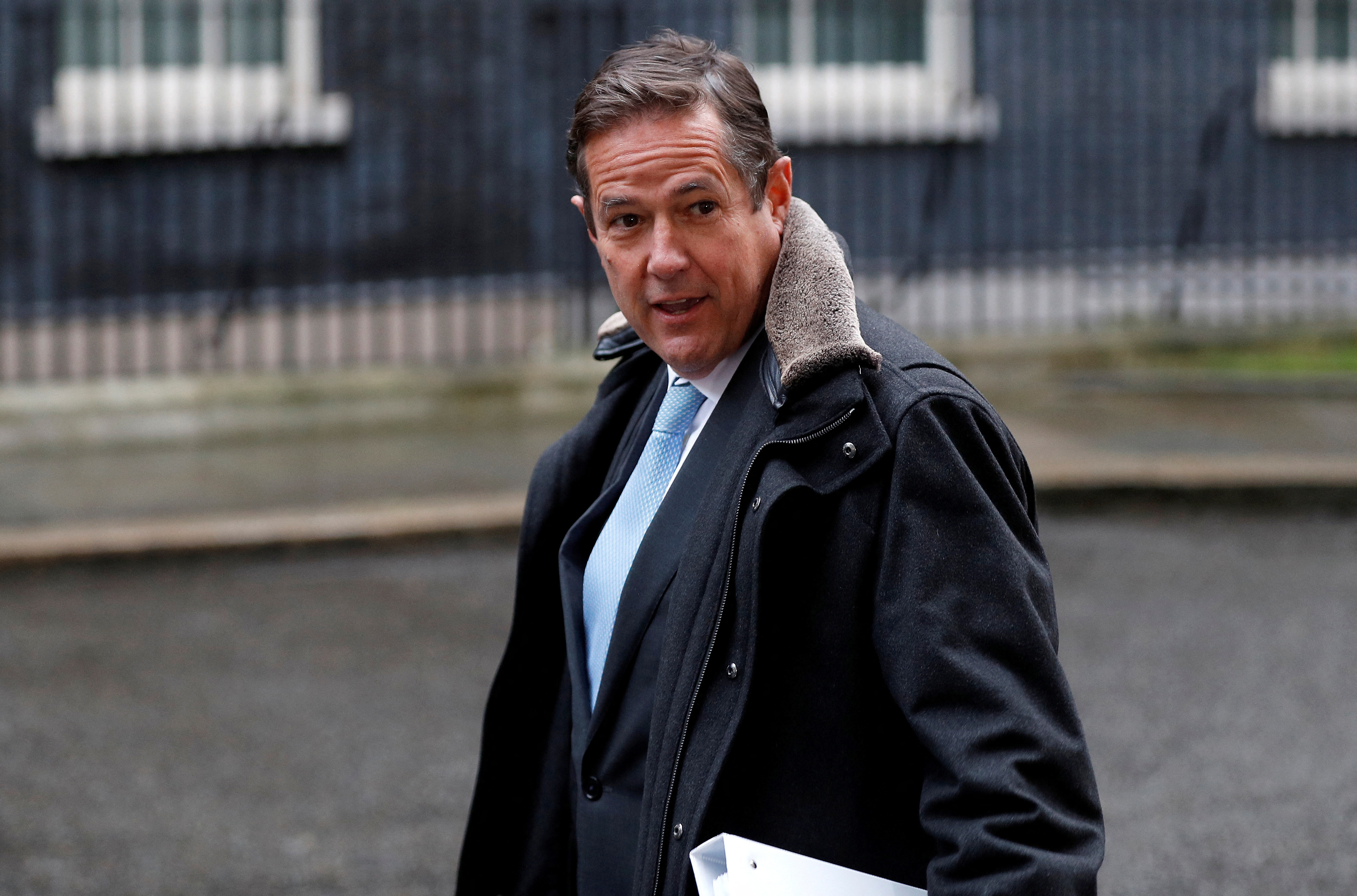 Barclays' then CEO Jes Staley arrives at 10 Downing Street in 2018