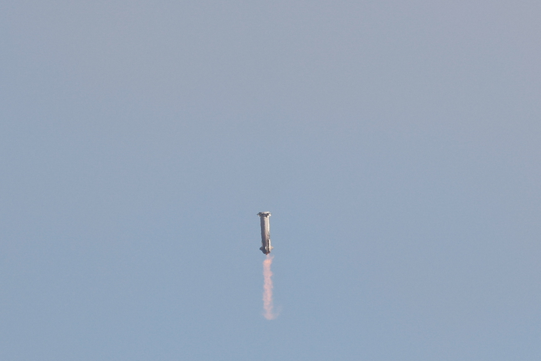 Blue Origin's rocket New Shepard blasts off, near Van Horn, Texas
