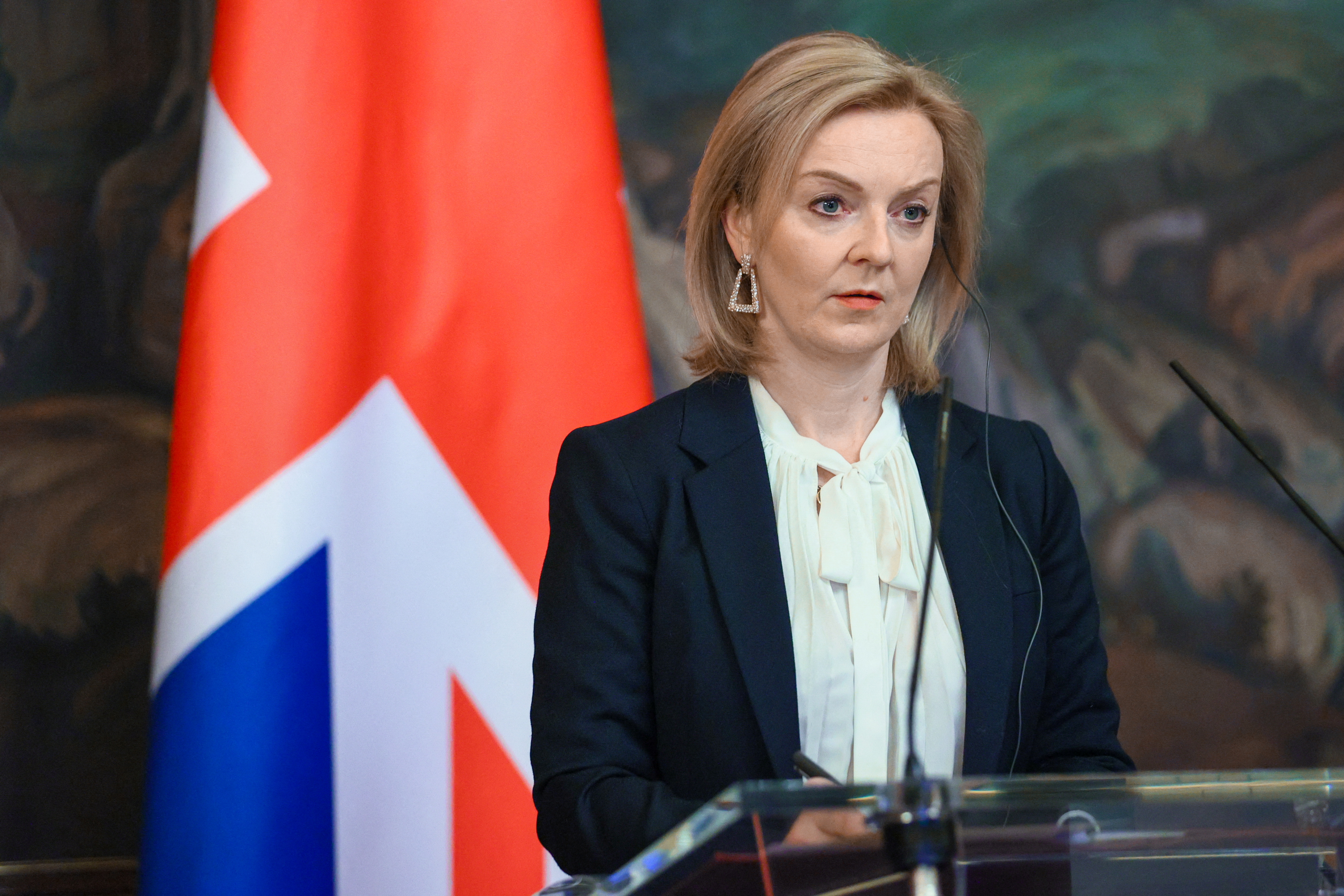 Russian Foreign Minister Sergei Lavrov meets with British Foreign Secretary Liz Truss in Moscow