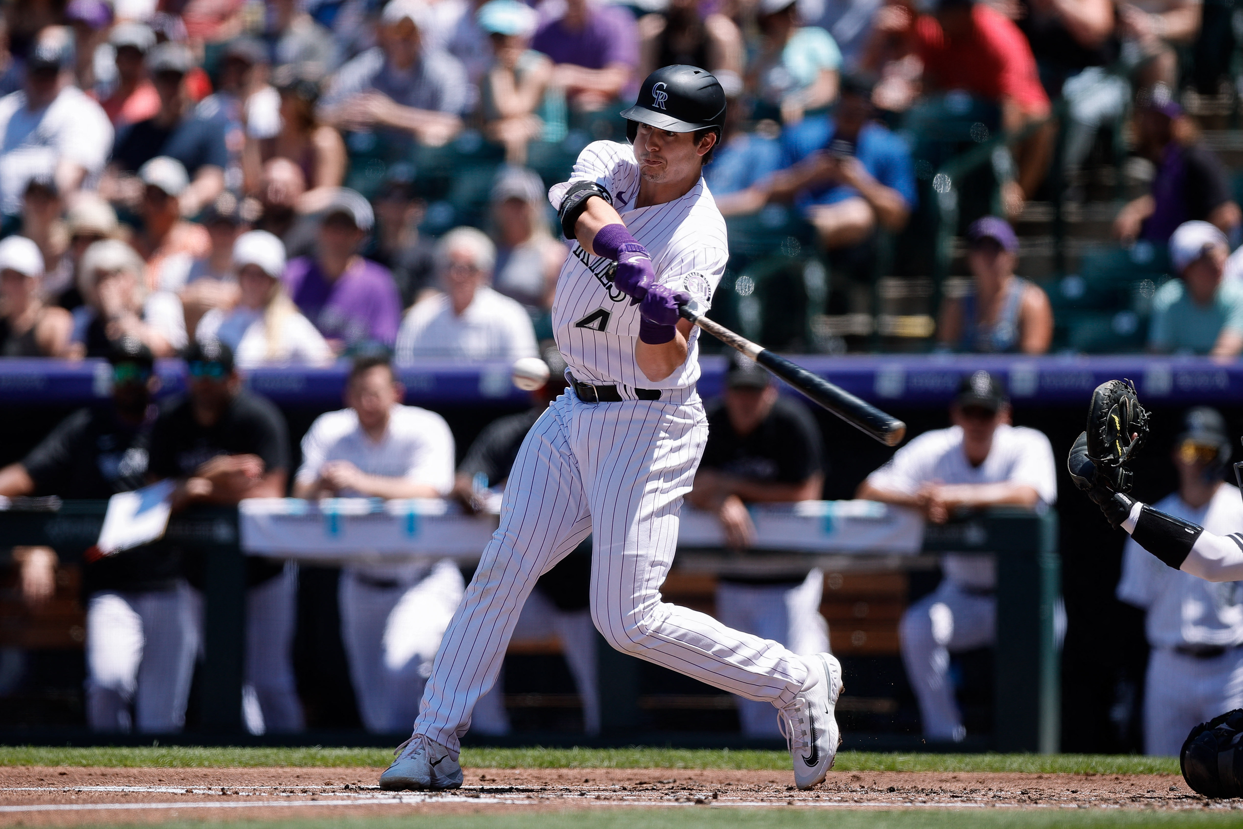 Alan Trejo of the Colorado Rockies at bat against the Miami Marlins News  Photo - Getty Images