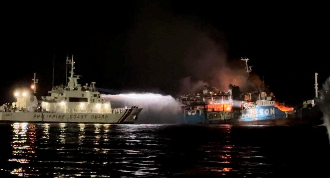Passenger ship catches fire off Basilan