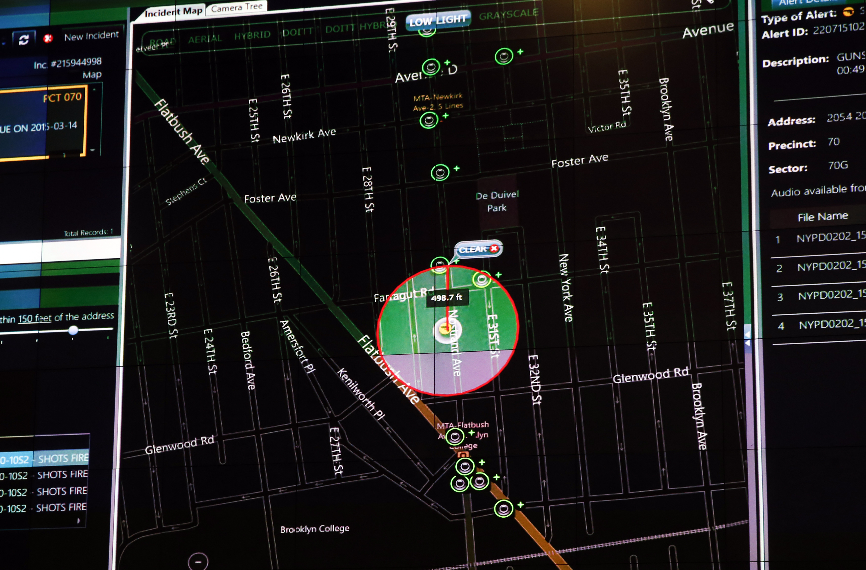 A display of the NYPD ShotSpotter gunfire-detection system is seen in New York