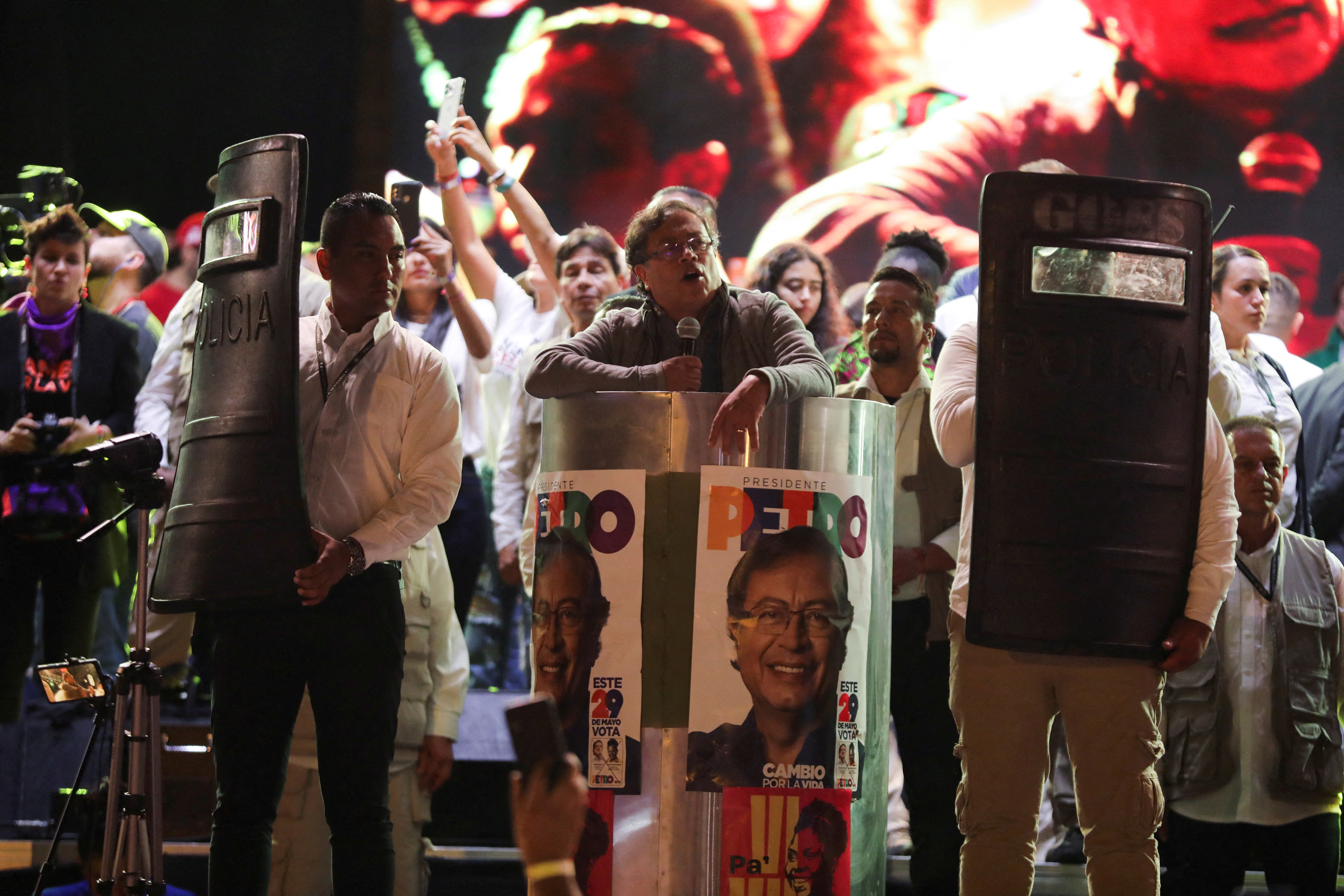 Colombian presidential candidate Petro holds closing campaign rally in Bogota