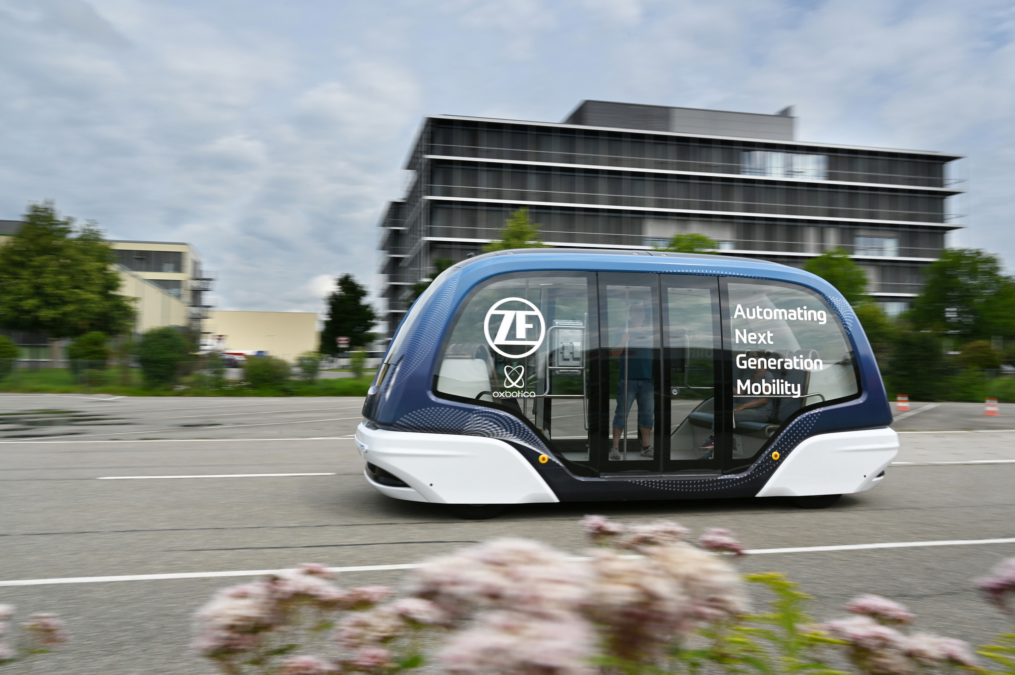 A ZF autonomous shuttle built using software developed by self-driving startup Oxbotica